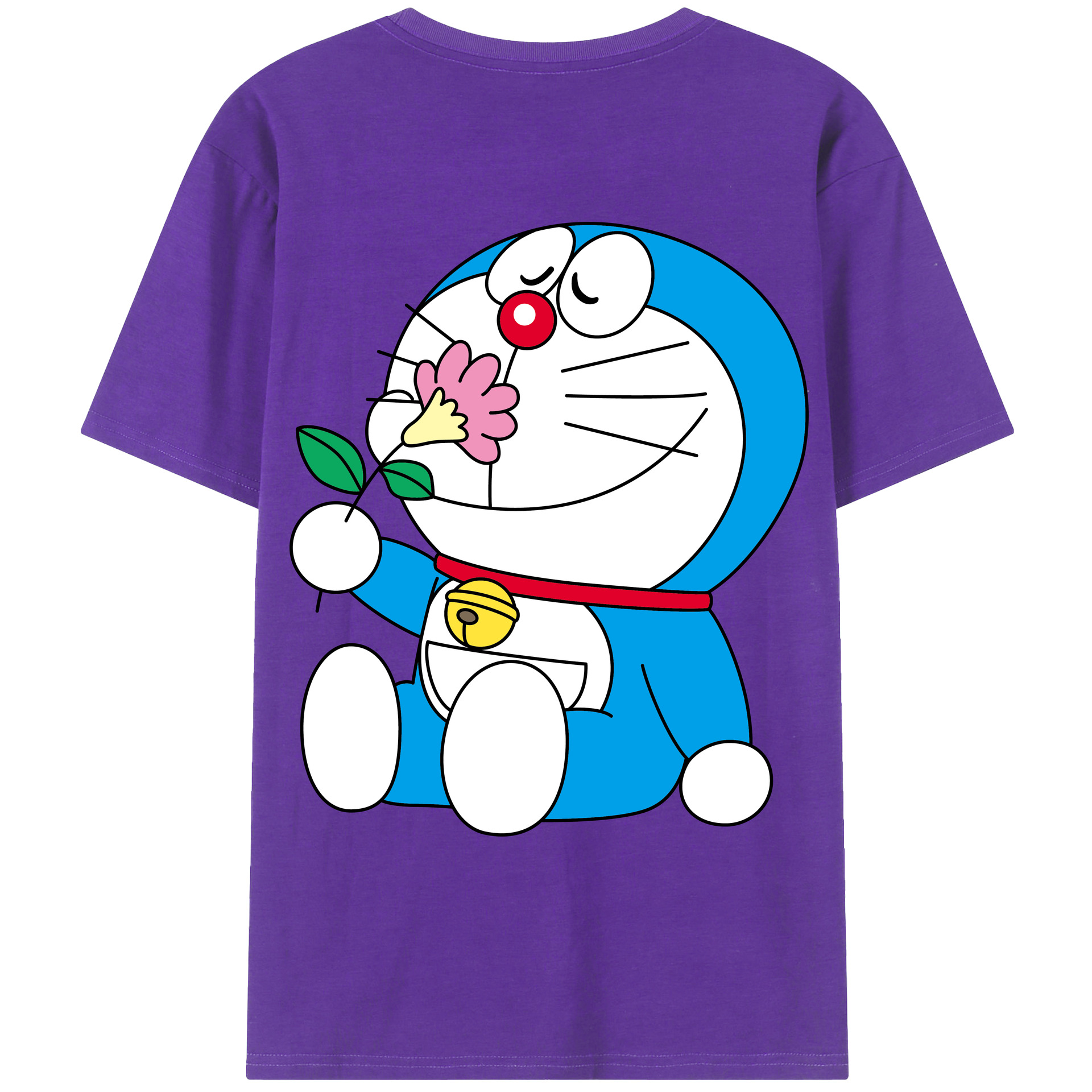 （画像用） ドラえもん Doraemon 綿100％ メンズ半袖Tシャツ（バックプリント） 通気性