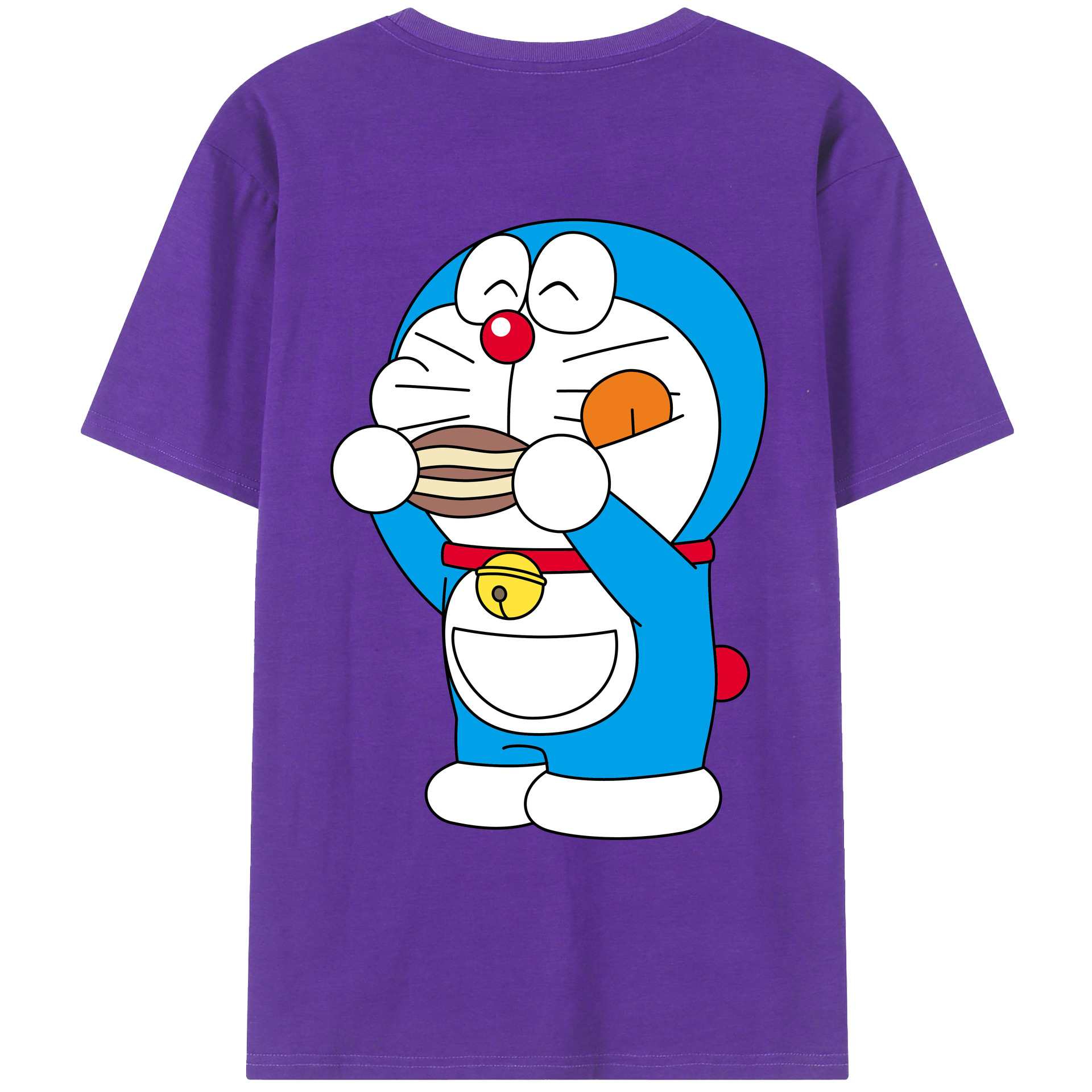 （画像用） ドラえもん Doraemon 綿100％ メンズ半袖Tシャツ（バックプリント） 通気性