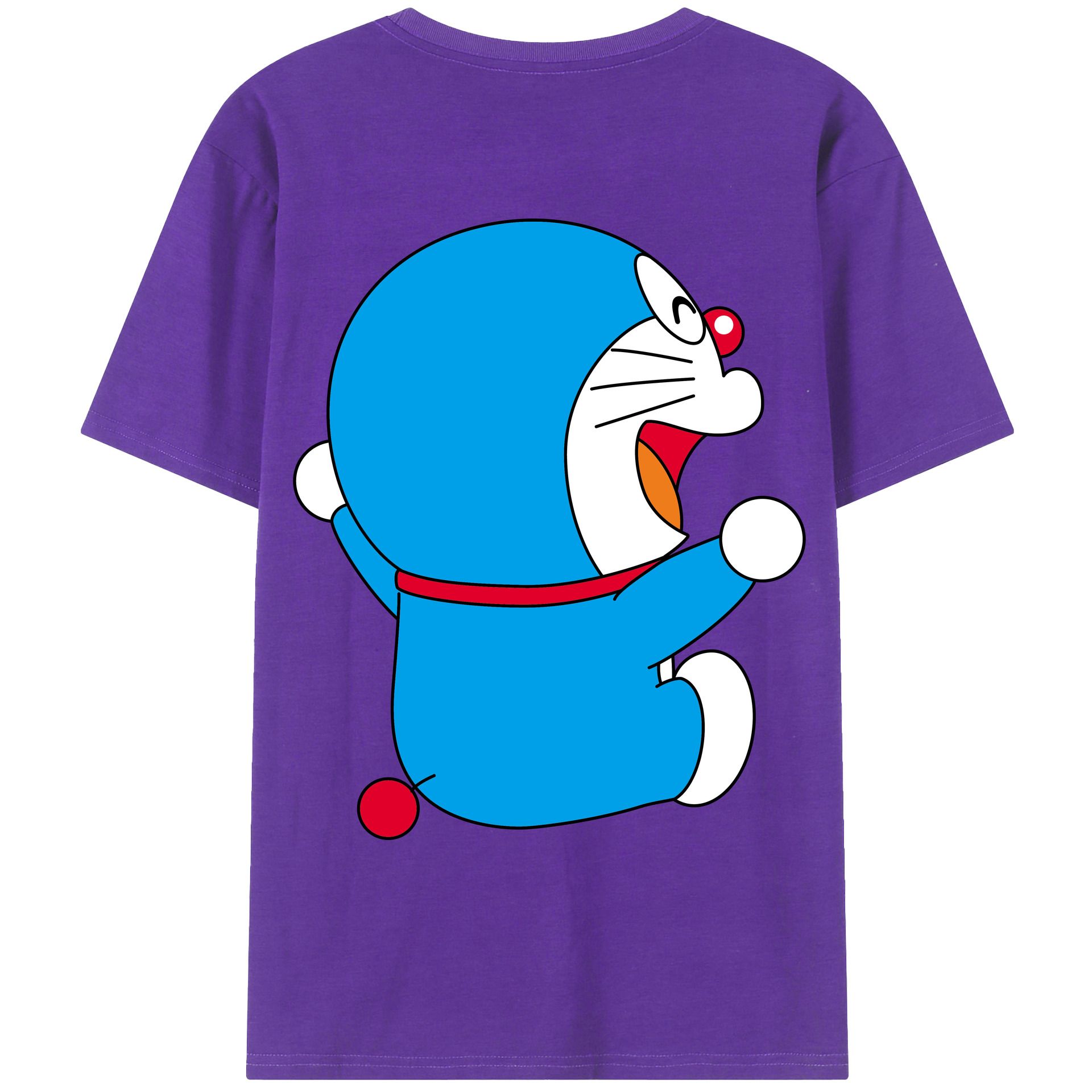 （画像用） ドラえもん Doraemon 綿100％ メンズ半袖Tシャツ（バックプリント） 通気性