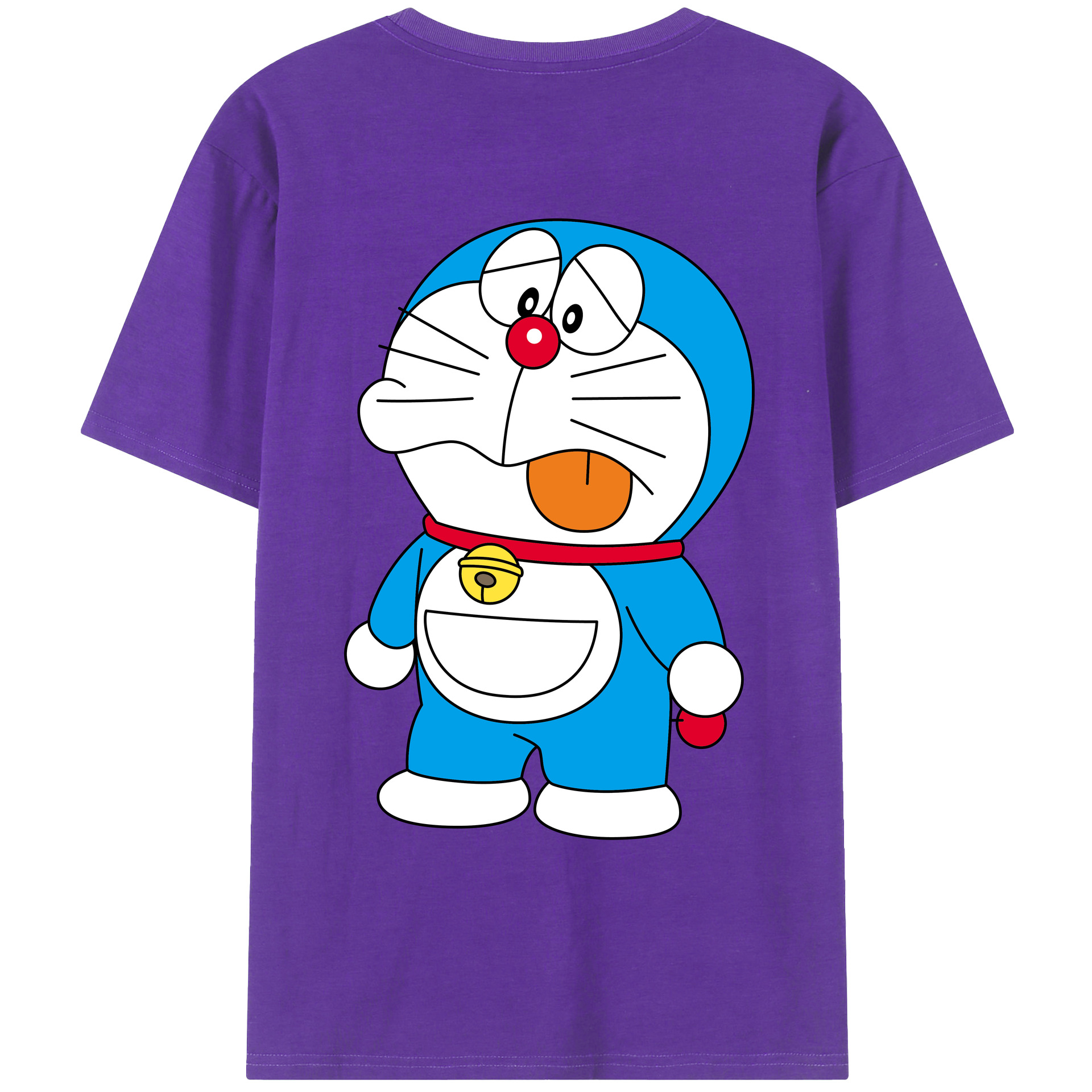 （画像用） ドラえもん Doraemon 綿100％ メンズ半袖Tシャツ（バックプリント） 通気性