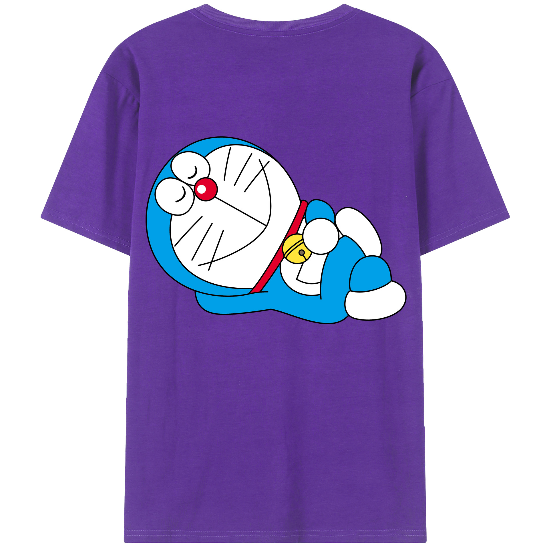 （画像用） ドラえもん Doraemon 綿100％ メンズ半袖Tシャツ（バックプリント） 通気性
