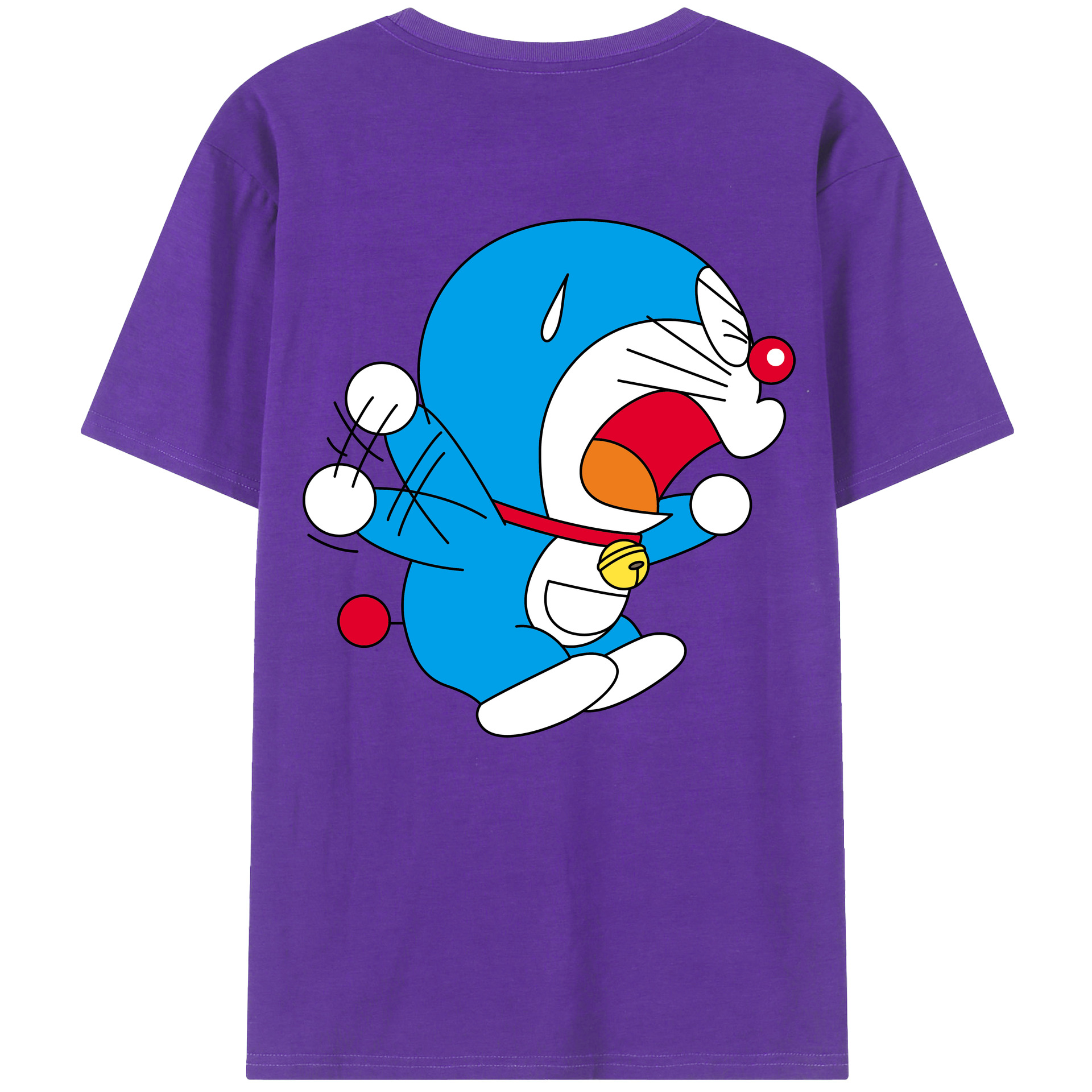 （画像用） ドラえもん Doraemon 綿100％ メンズ半袖Tシャツ（バックプリント） 通気性