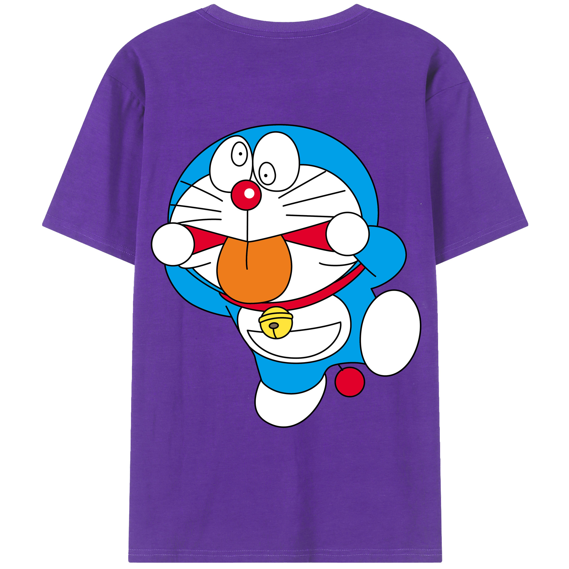 （画像用） ドラえもん Doraemon 綿100％ メンズ半袖Tシャツ（バックプリント） 通気性