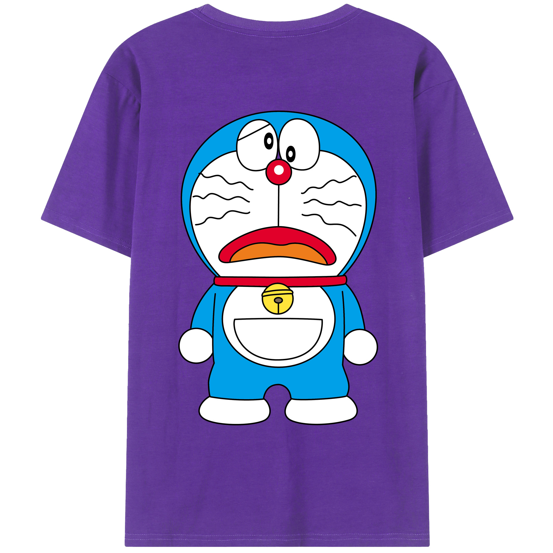 （画像用） ドラえもん Doraemon 綿100％ メンズ半袖Tシャツ（バックプリント） 通気性