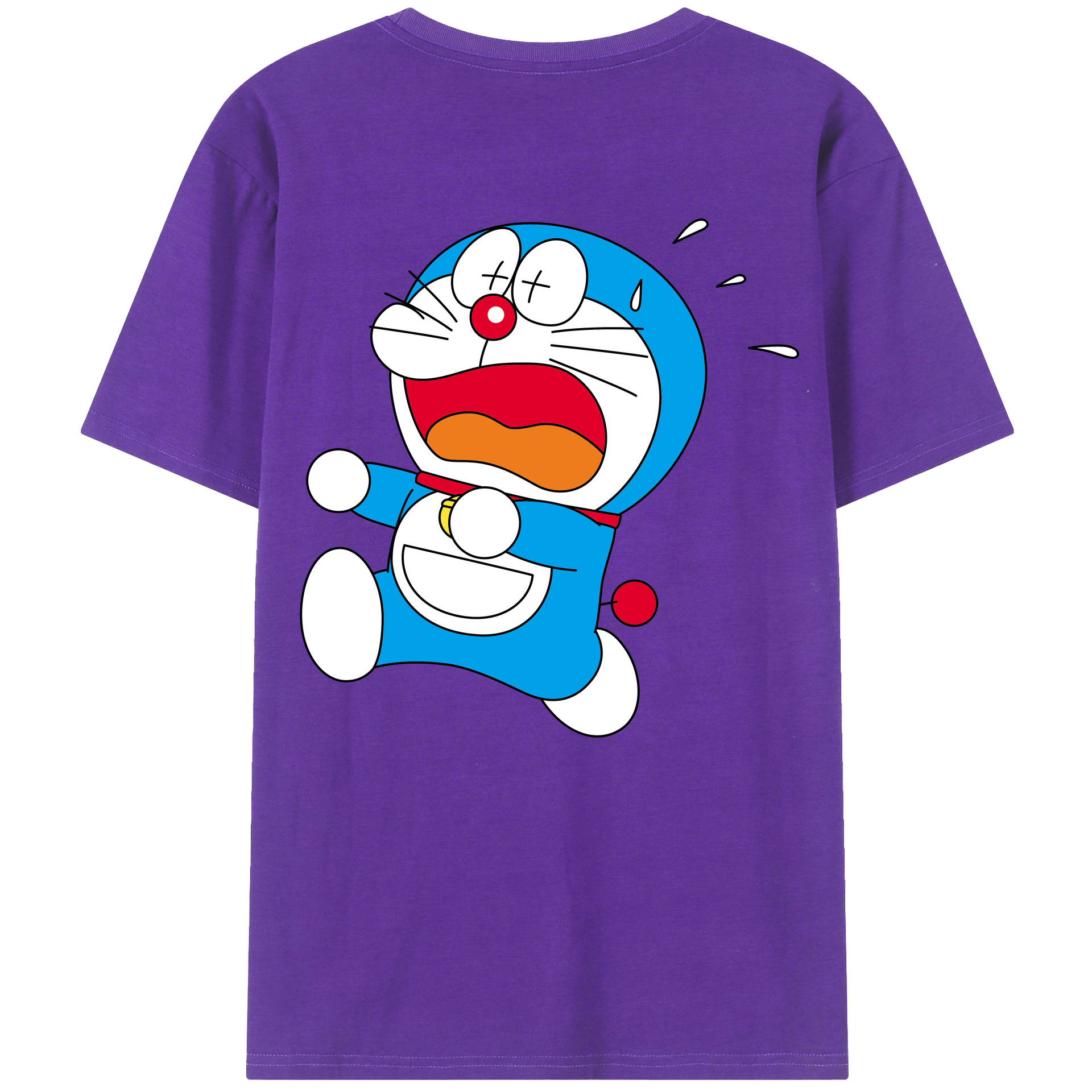 （画像用） ドラえもん Doraemon 綿100％ メンズ半袖Tシャツ（バックプリント） 通気性