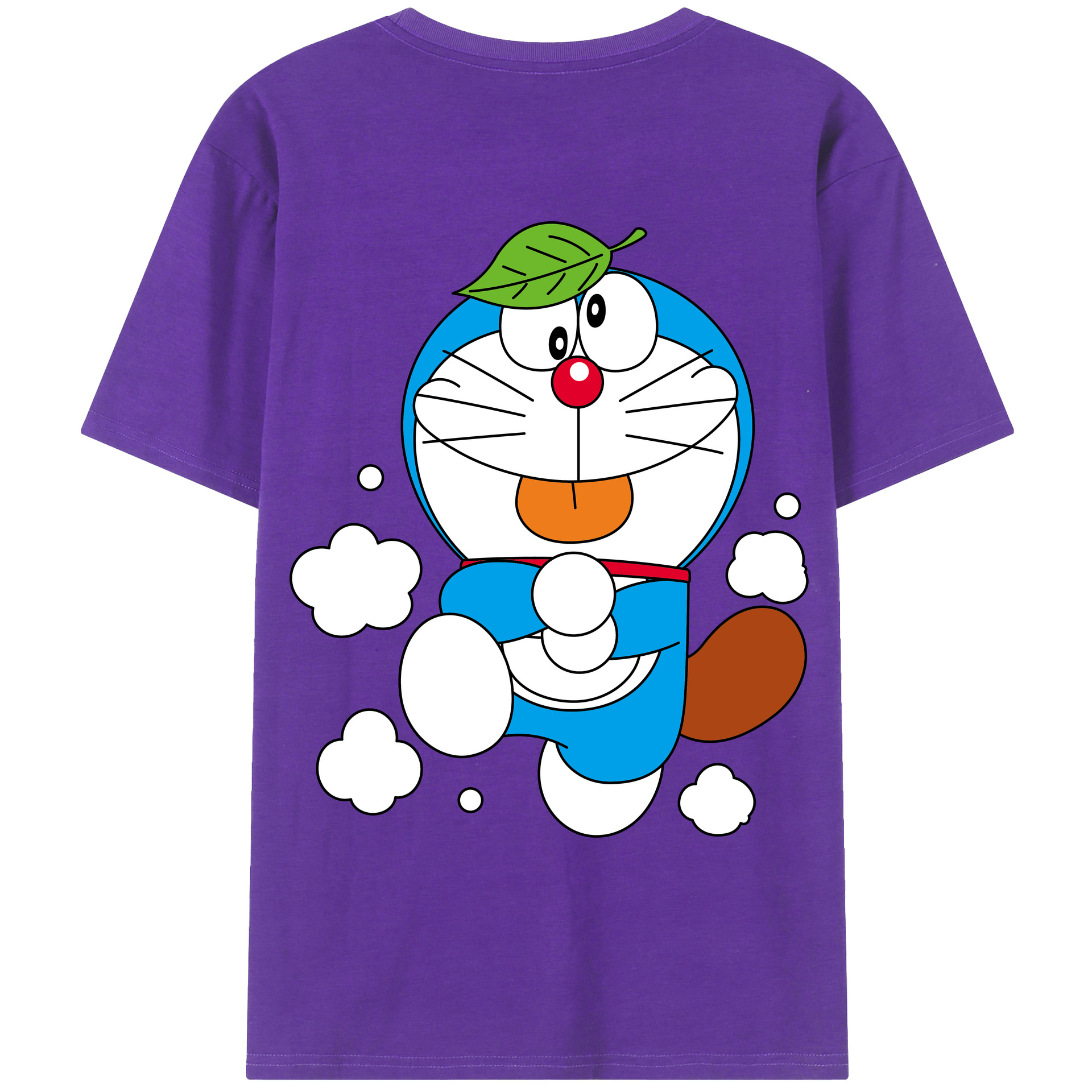 （画像用） ドラえもん Doraemon 綿100％ メンズ半袖Tシャツ（バックプリント） 通気性