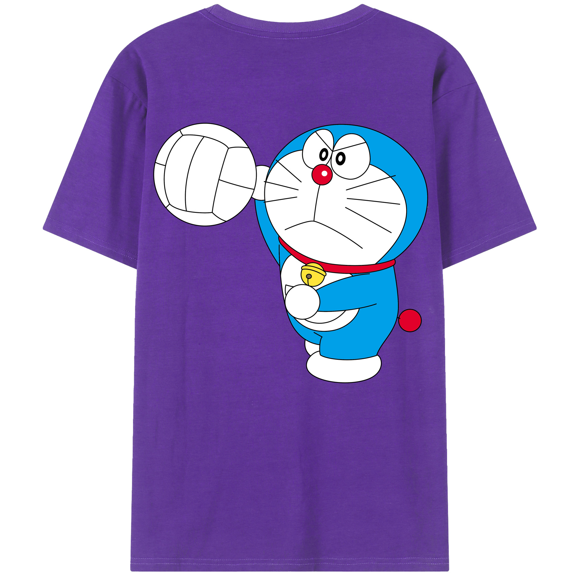 （画像用） ドラえもん Doraemon 綿100％ メンズ半袖Tシャツ（バックプリント） 通気性
