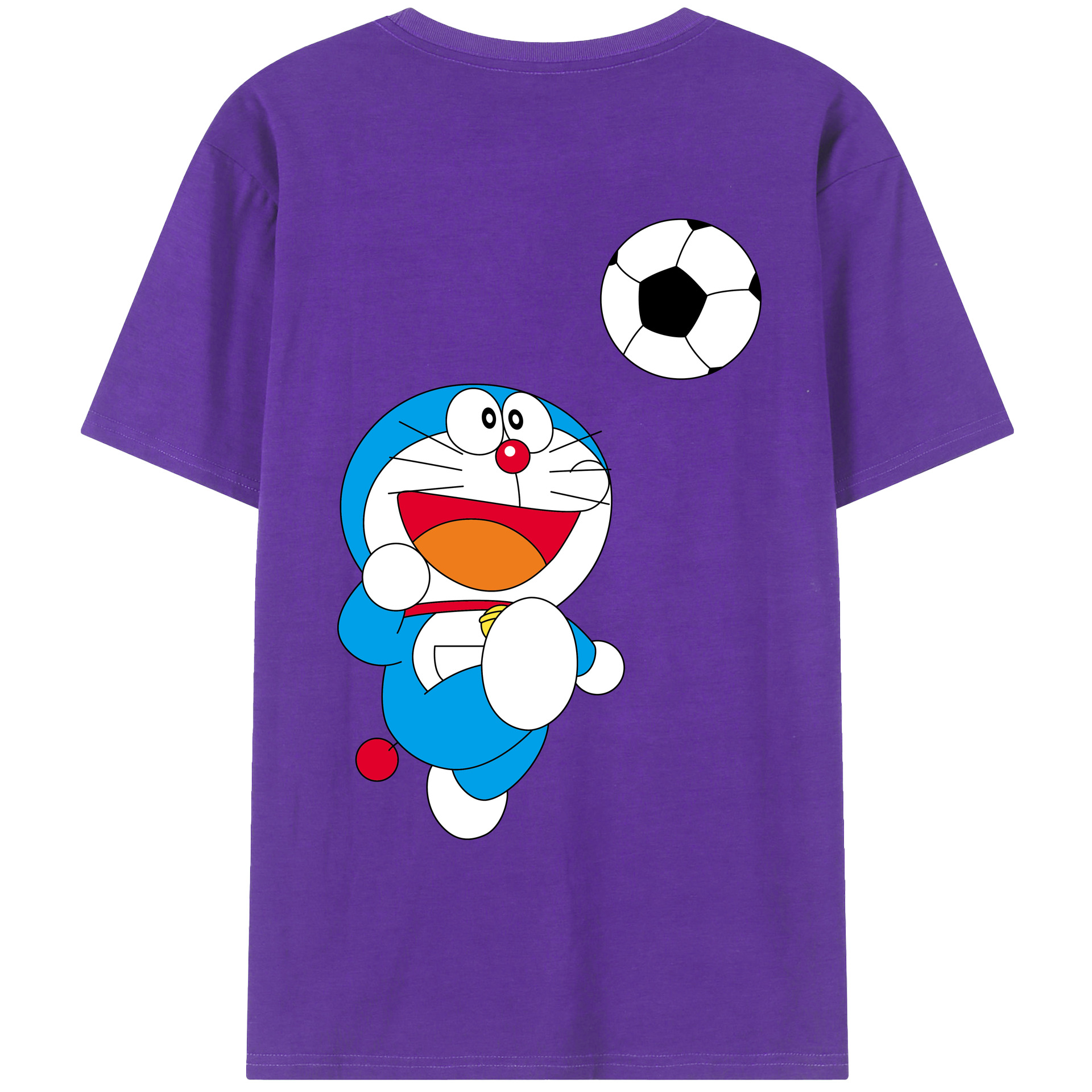 （画像用） ドラえもん Doraemon 綿100％ メンズ半袖Tシャツ（バックプリント） 通気性
