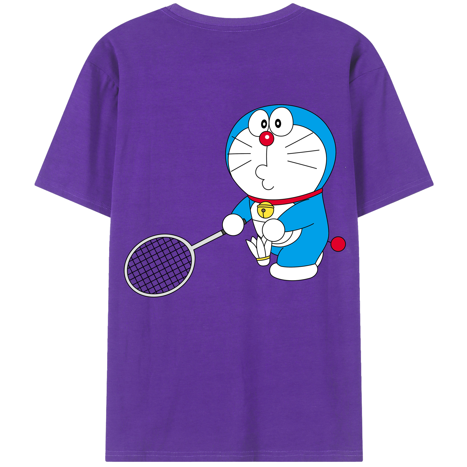 （画像用） ドラえもん Doraemon 綿100％ メンズ半袖Tシャツ（バックプリント） 通気性