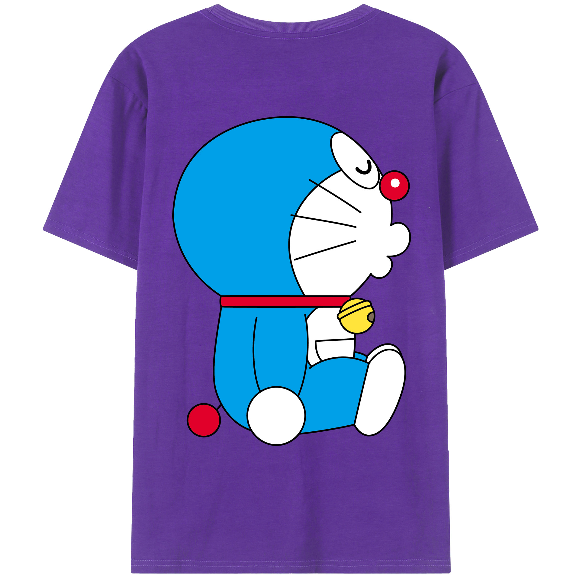 （画像用） ドラえもん Doraemon 綿100％ メンズ半袖Tシャツ（バックプリント） 通気性
