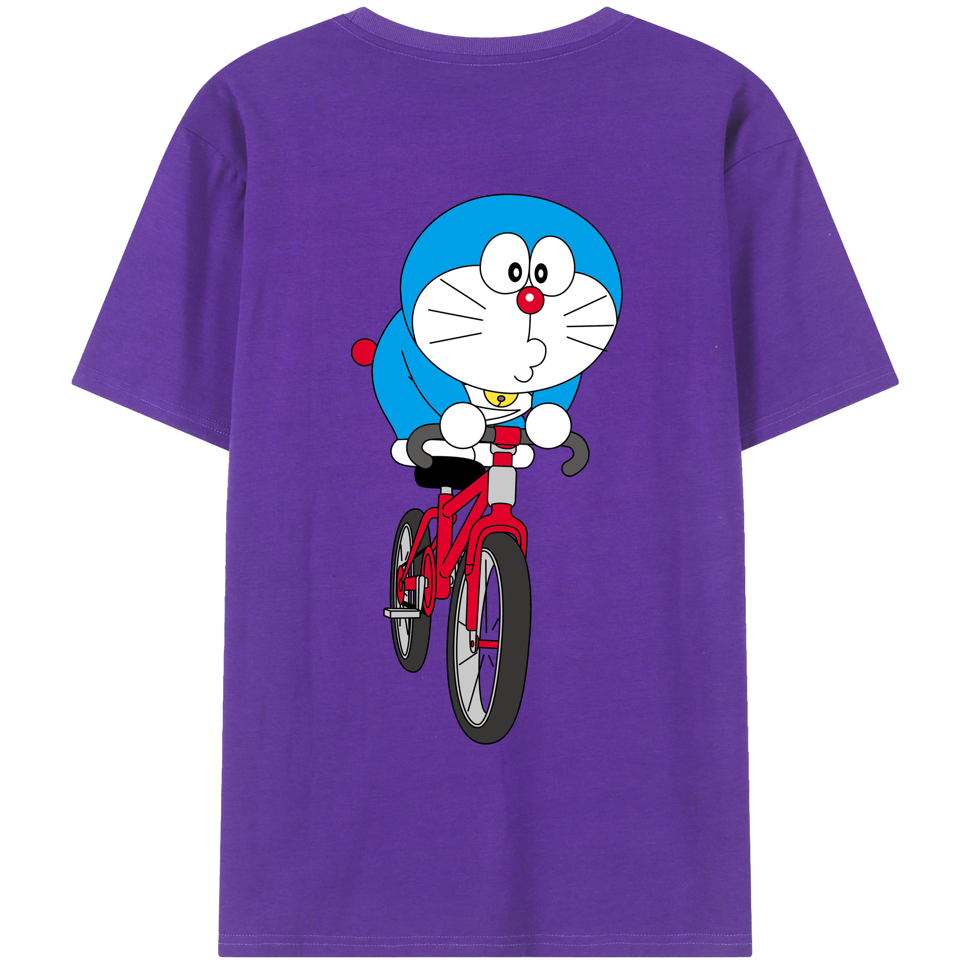 （画像用） ドラえもん Doraemon 綿100％ メンズ半袖Tシャツ（バックプリント） 通気性