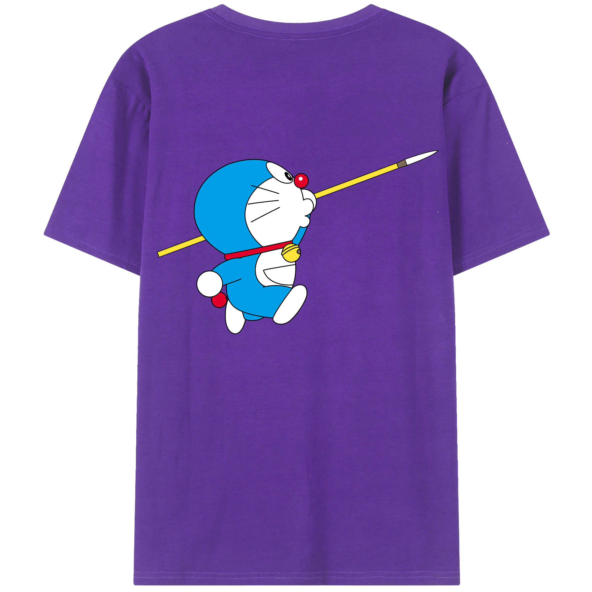 （画像用） ドラえもん Doraemon 綿100％ メンズ半袖Tシャツ（バックプリント） 通気性