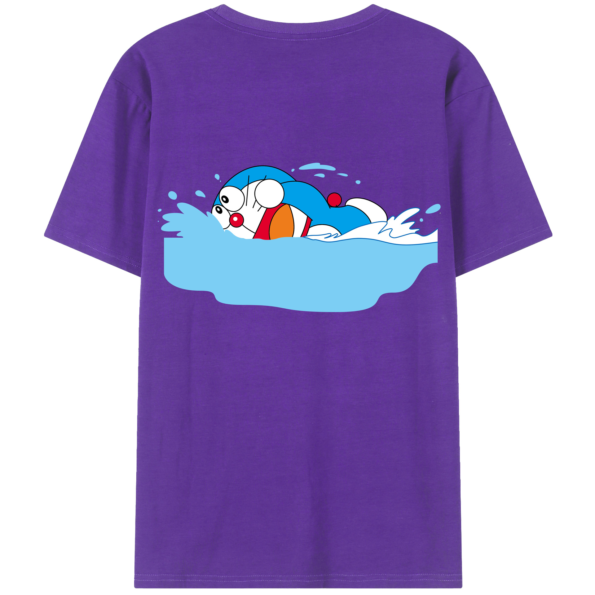 （画像用） ドラえもん Doraemon 綿100％ メンズ半袖Tシャツ（バックプリント） 通気性