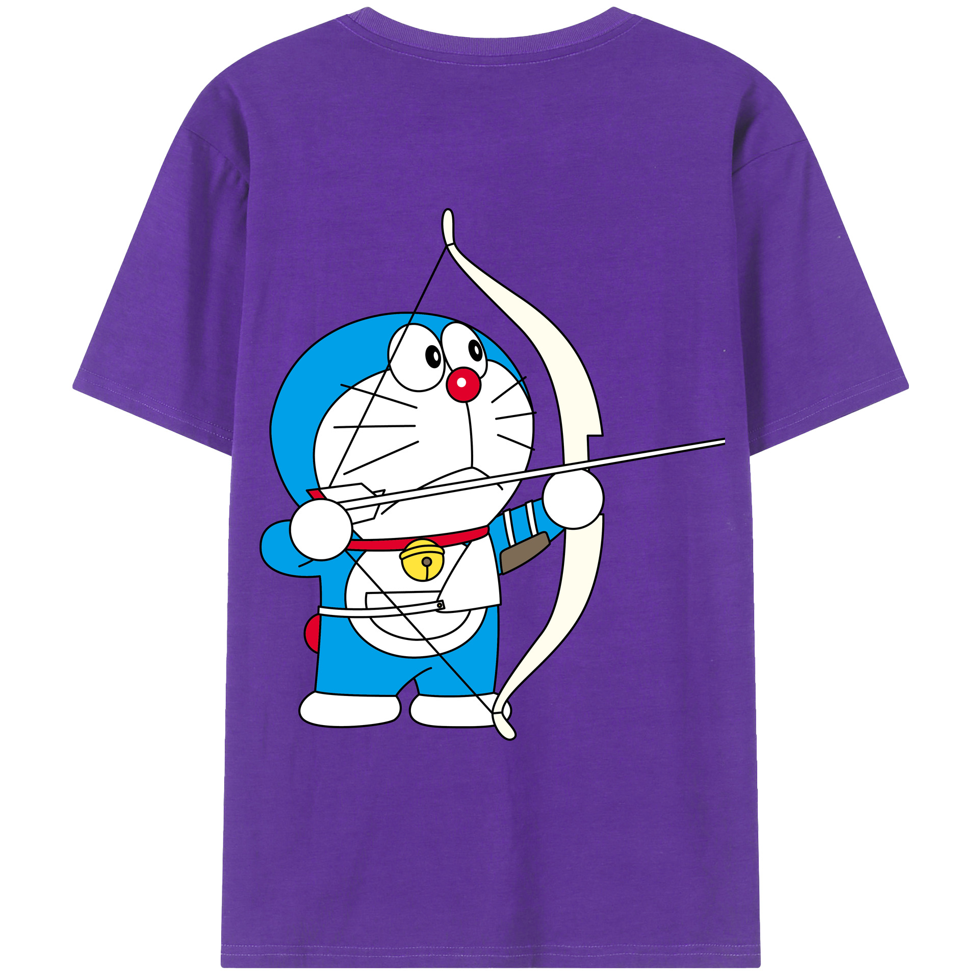 （画像用） ドラえもん Doraemon 綿100％ メンズ半袖Tシャツ（バックプリント） 通気性