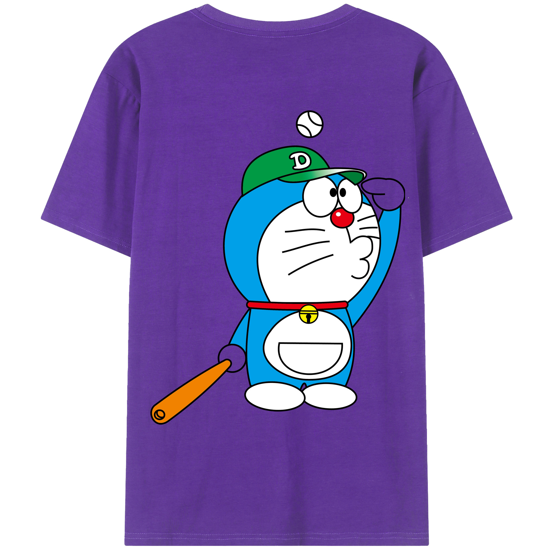 （画像用） ドラえもん Doraemon 綿100％ メンズ半袖Tシャツ（バックプリント） 通気性