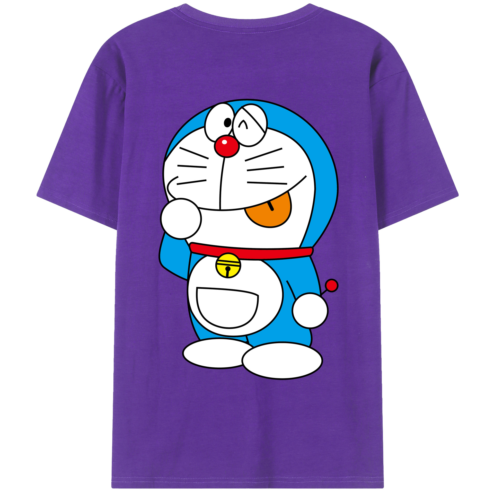 （画像用） ドラえもん Doraemon 綿100％ メンズ半袖Tシャツ（バックプリント） 通気性