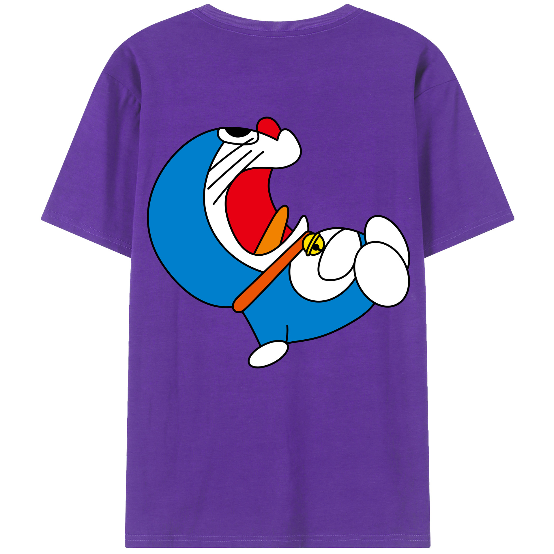 （画像用） ドラえもん Doraemon 綿100％ メンズ半袖Tシャツ（バックプリント） 通気性