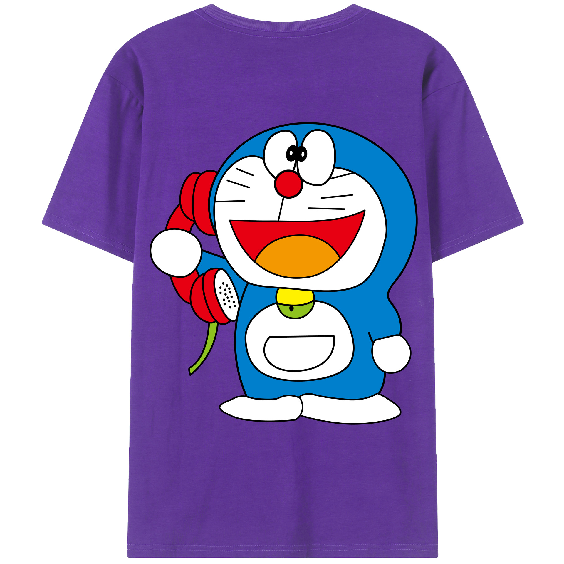 （画像用） ドラえもん Doraemon 綿100％ メンズ半袖Tシャツ（バックプリント） 通気性