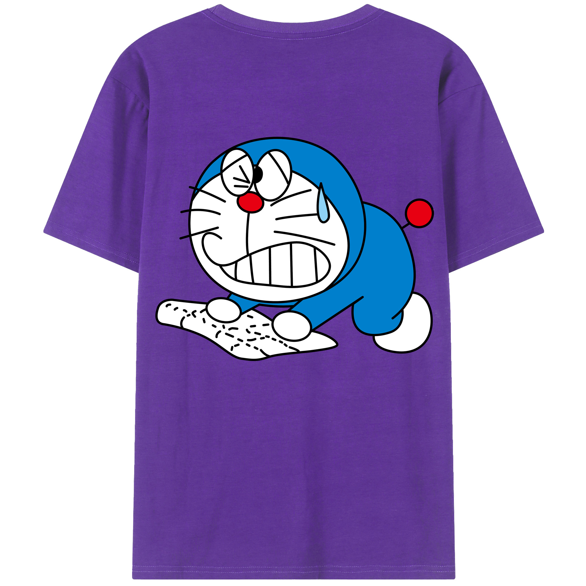 （画像用） ドラえもん Doraemon 綿100％ メンズ半袖Tシャツ（バックプリント） 通気性