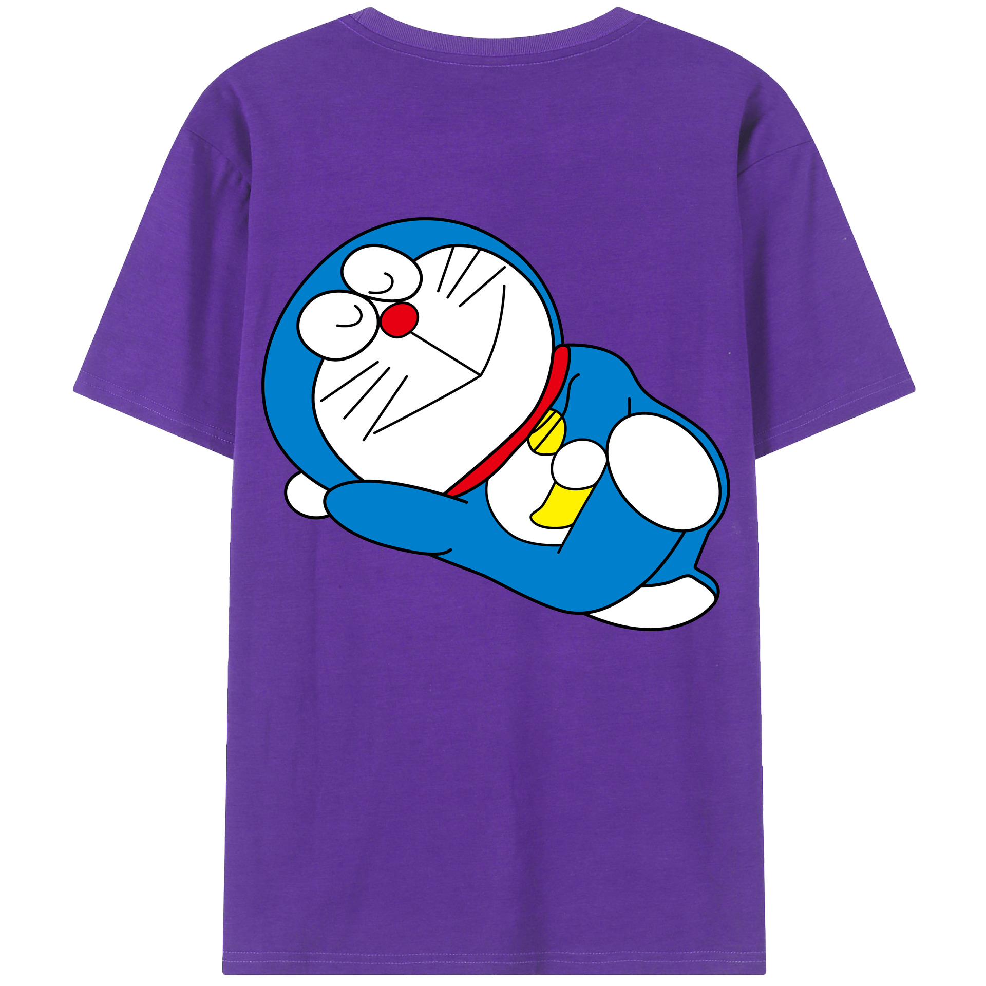 （画像用） ドラえもん Doraemon 綿100％ メンズ半袖Tシャツ（バックプリント） 通気性