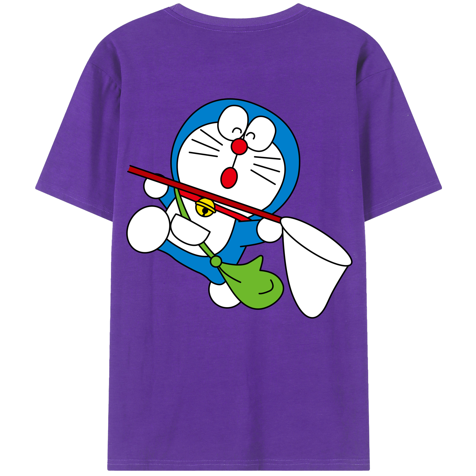 （画像用） ドラえもん Doraemon 綿100％ メンズ半袖Tシャツ（バックプリント） 通気性