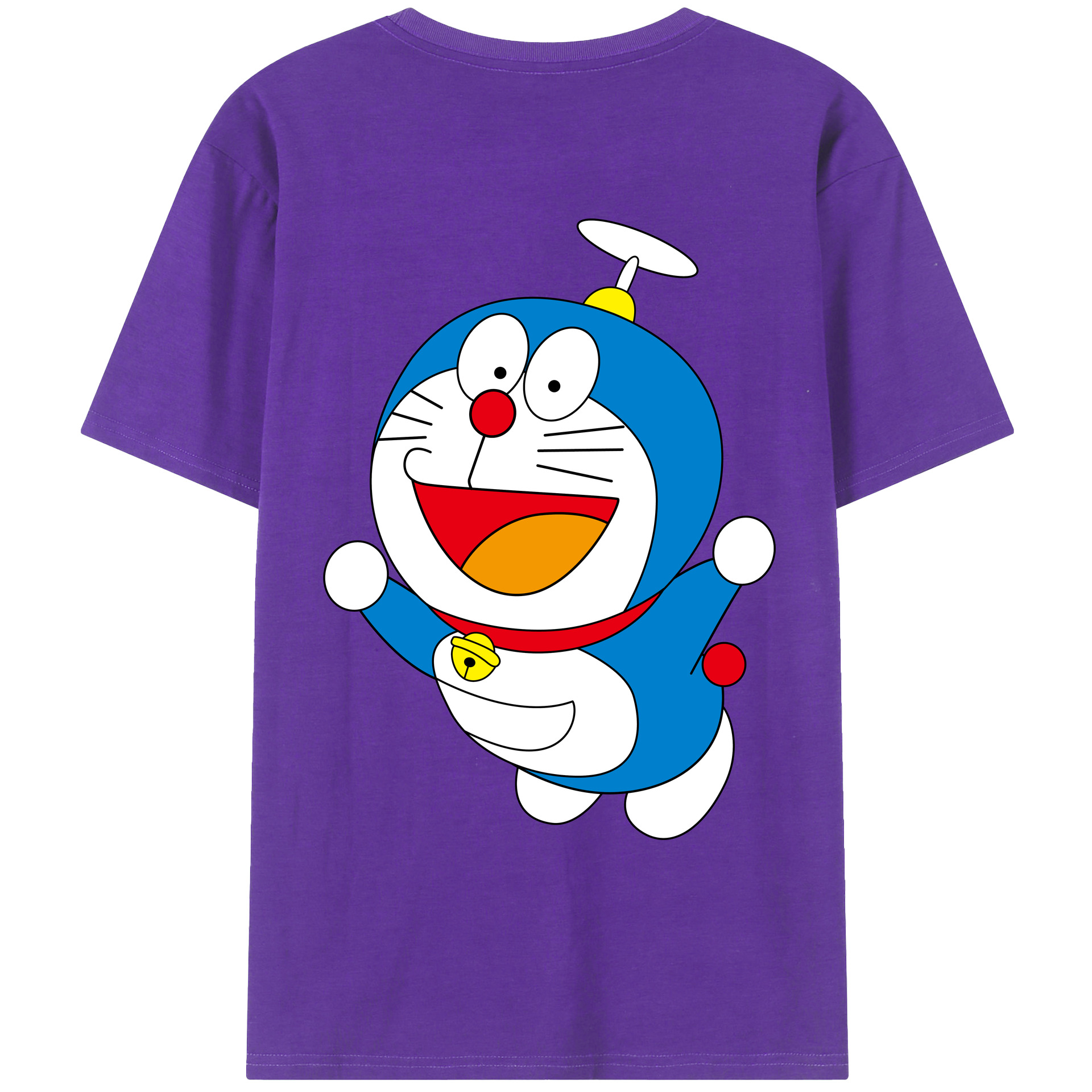 （画像用） ドラえもん Doraemon 綿100％ メンズ半袖Tシャツ（バックプリント） 通気性