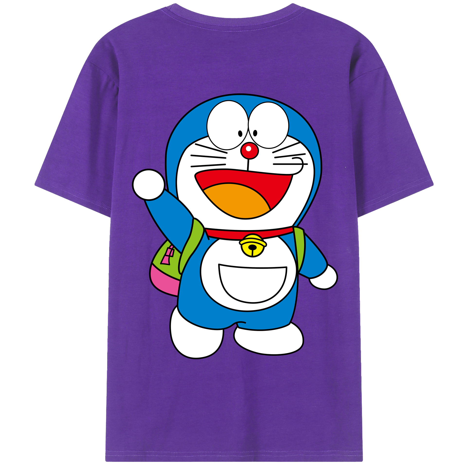 （画像用） ドラえもん Doraemon 綿100％ メンズ半袖Tシャツ（バックプリント） 通気性