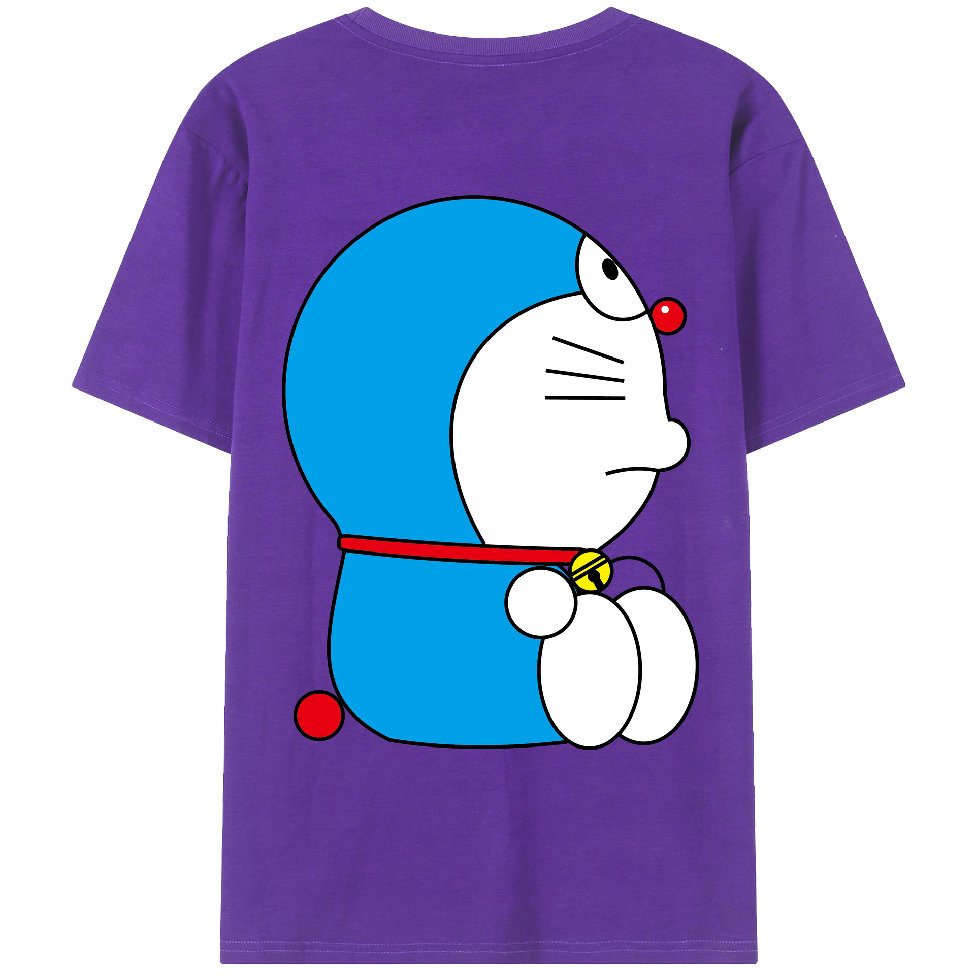 （画像用） ドラえもん Doraemon 綿100％ メンズ半袖Tシャツ（バックプリント） 通気性
