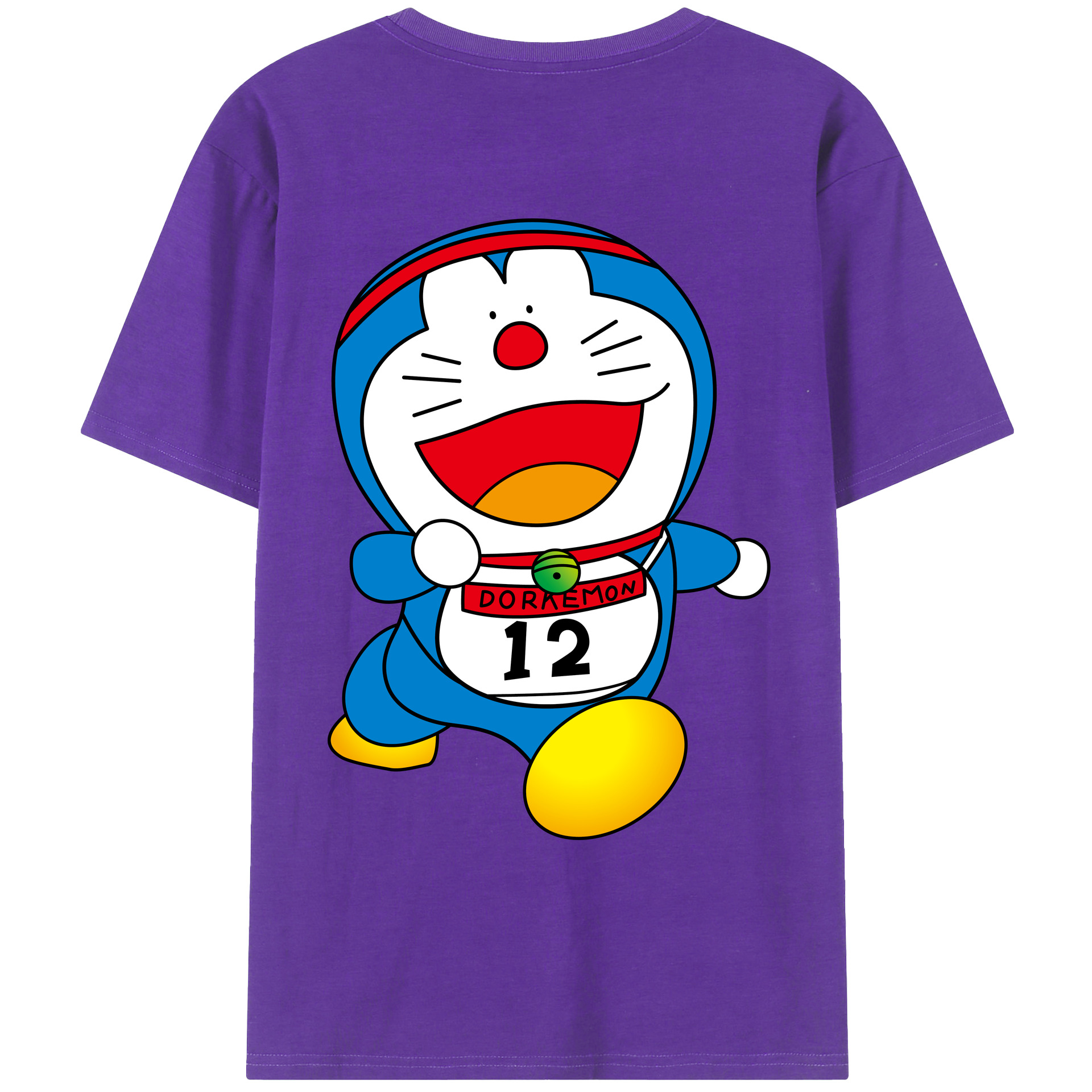 （画像用） ドラえもん Doraemon 綿100％ メンズ半袖Tシャツ（バックプリント） 通気性