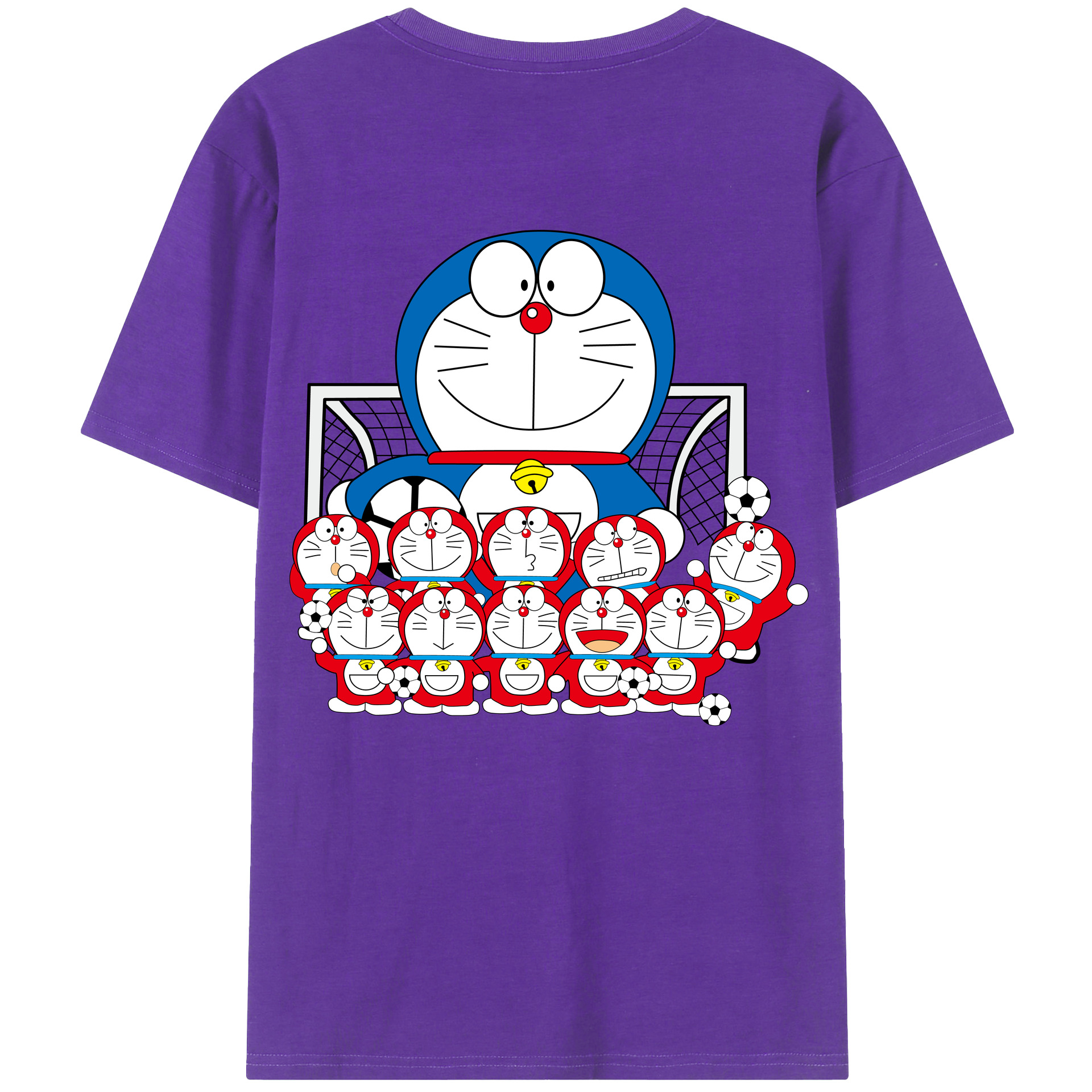 （画像用） ドラえもん Doraemon 綿100％ メンズ半袖Tシャツ（バックプリント） 通気性