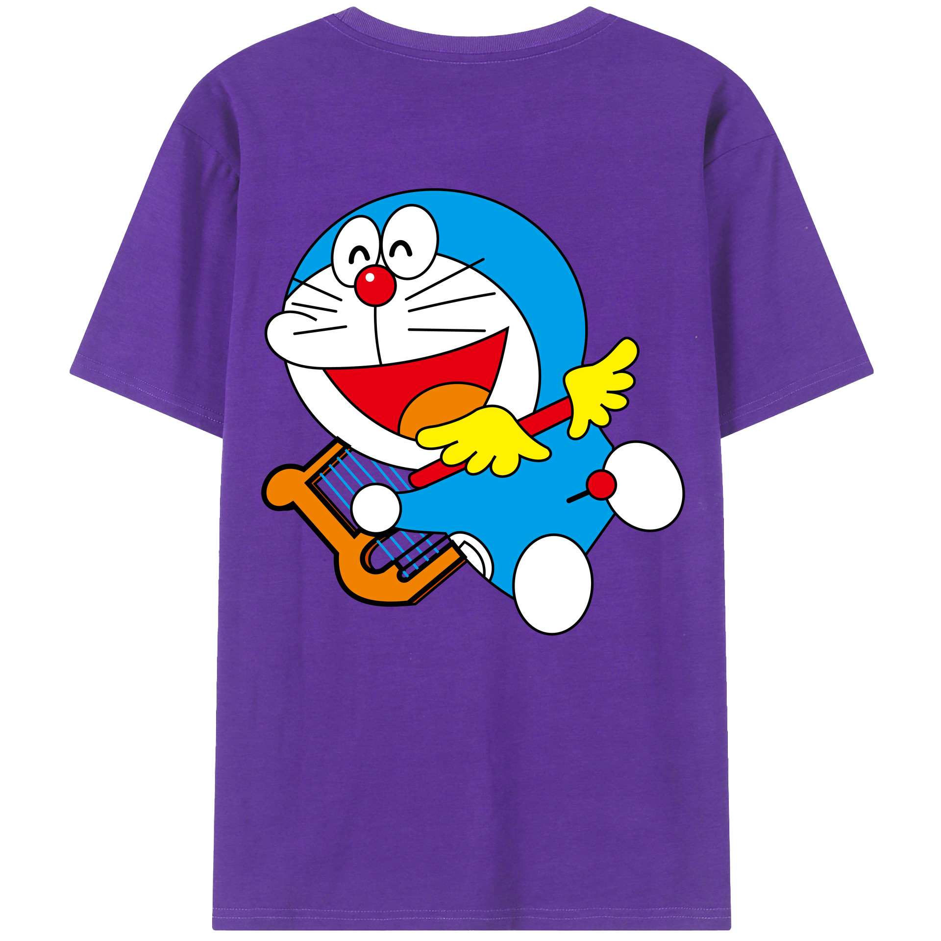 （画像用） ドラえもん Doraemon 綿100％ メンズ半袖Tシャツ（バックプリント） 通気性