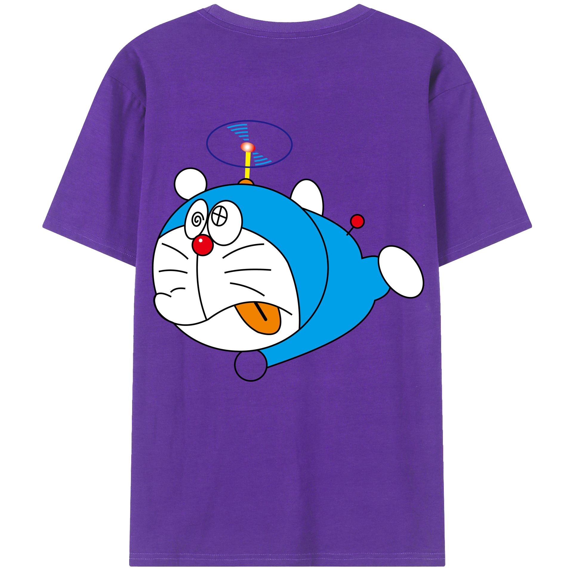 （画像用） ドラえもん Doraemon 綿100％ メンズ半袖Tシャツ（バックプリント） 通気性