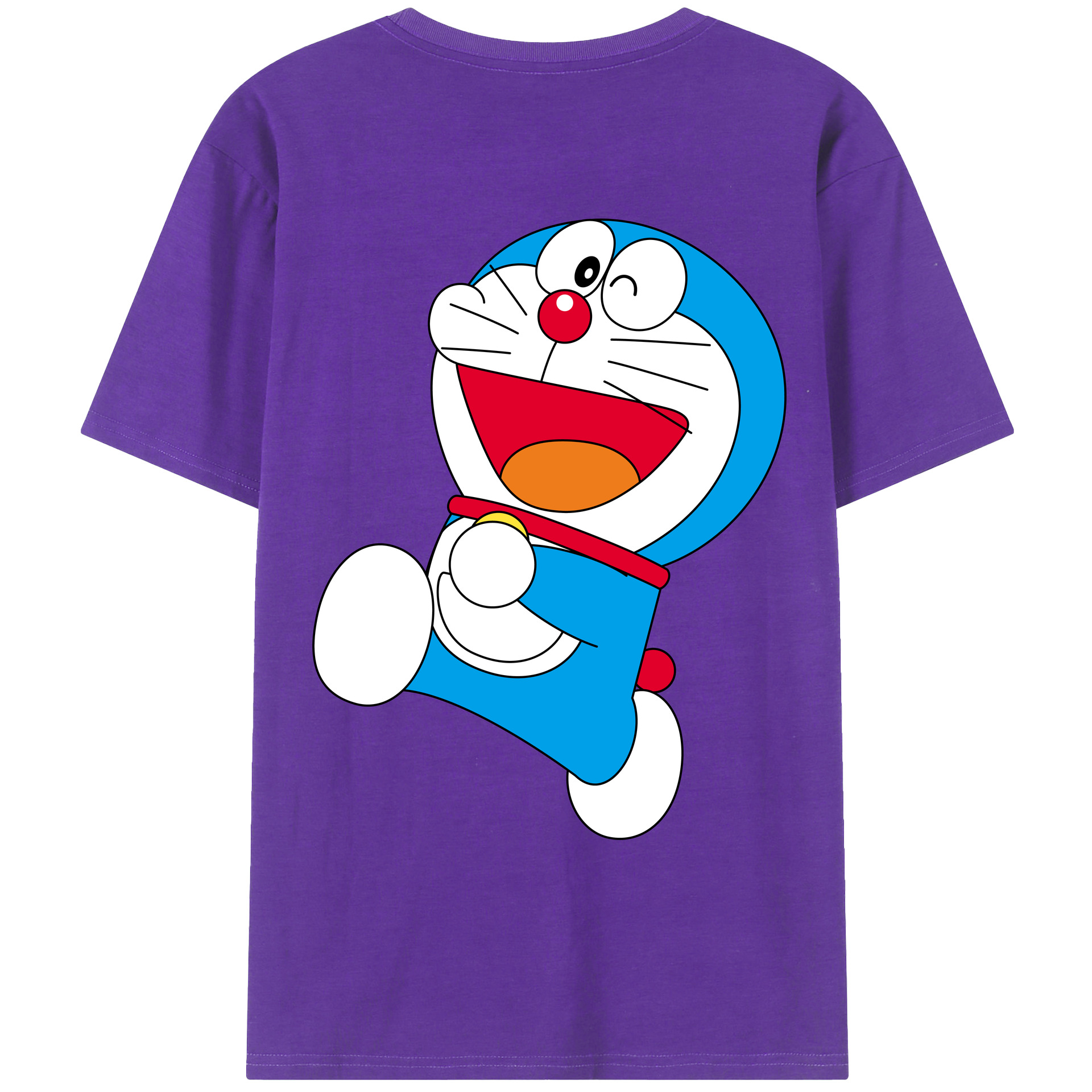 （画像用） ドラえもん Doraemon 綿100％ メンズ半袖Tシャツ（バックプリント） 通気性