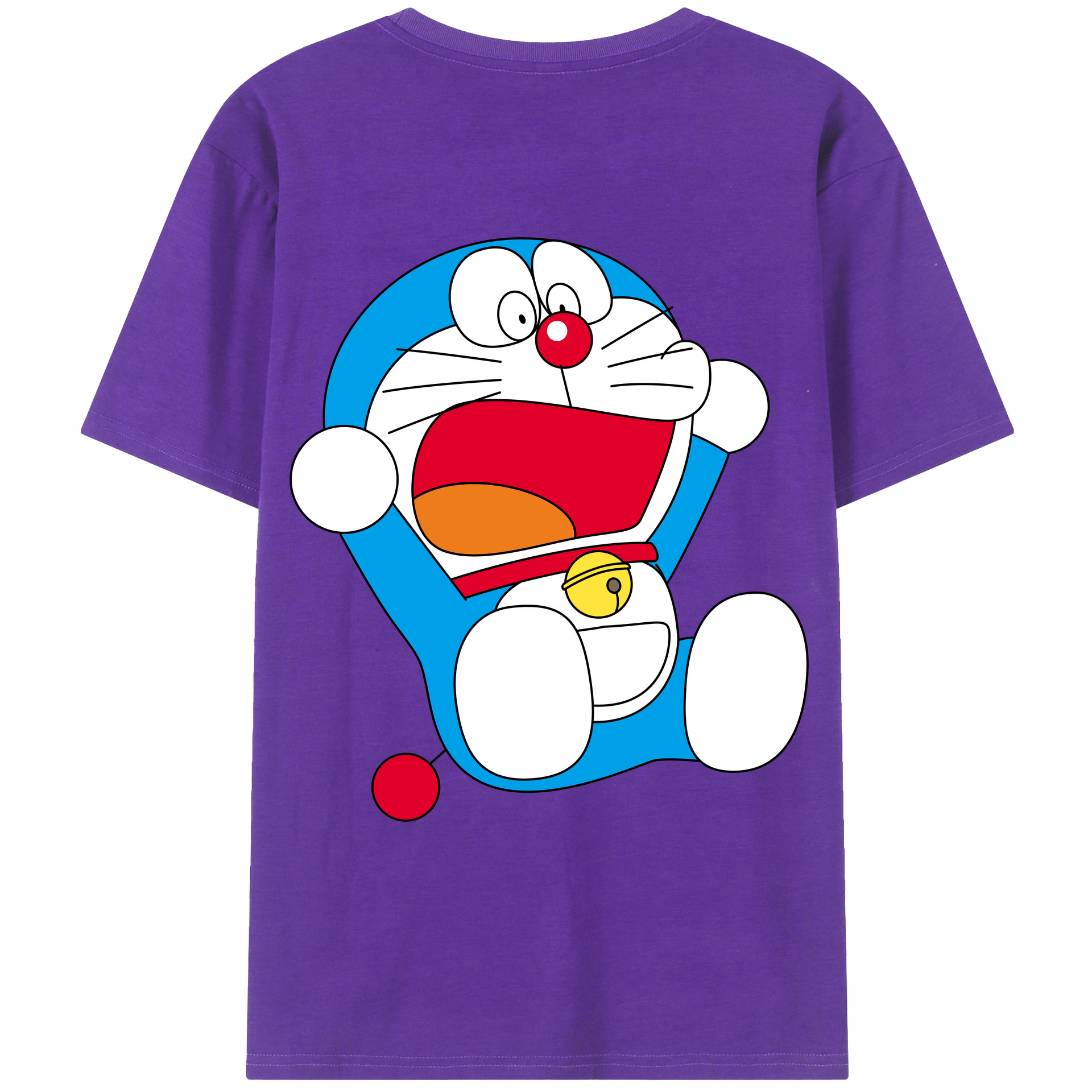 （画像用） ドラえもん Doraemon 綿100％ メンズ半袖Tシャツ（バックプリント） 通気性