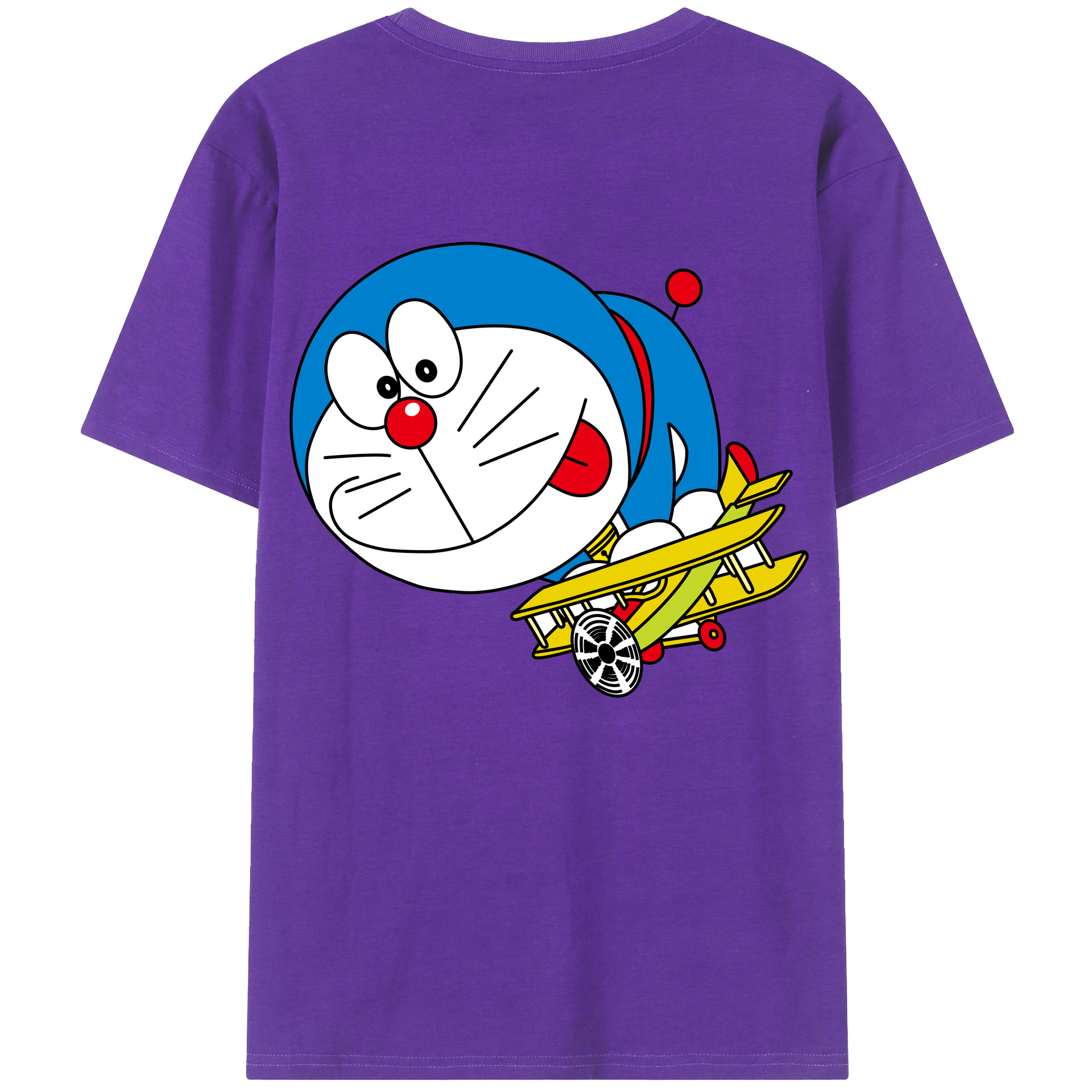 （画像用） ドラえもん Doraemon 綿100％ メンズ半袖Tシャツ（バックプリント） 通気性