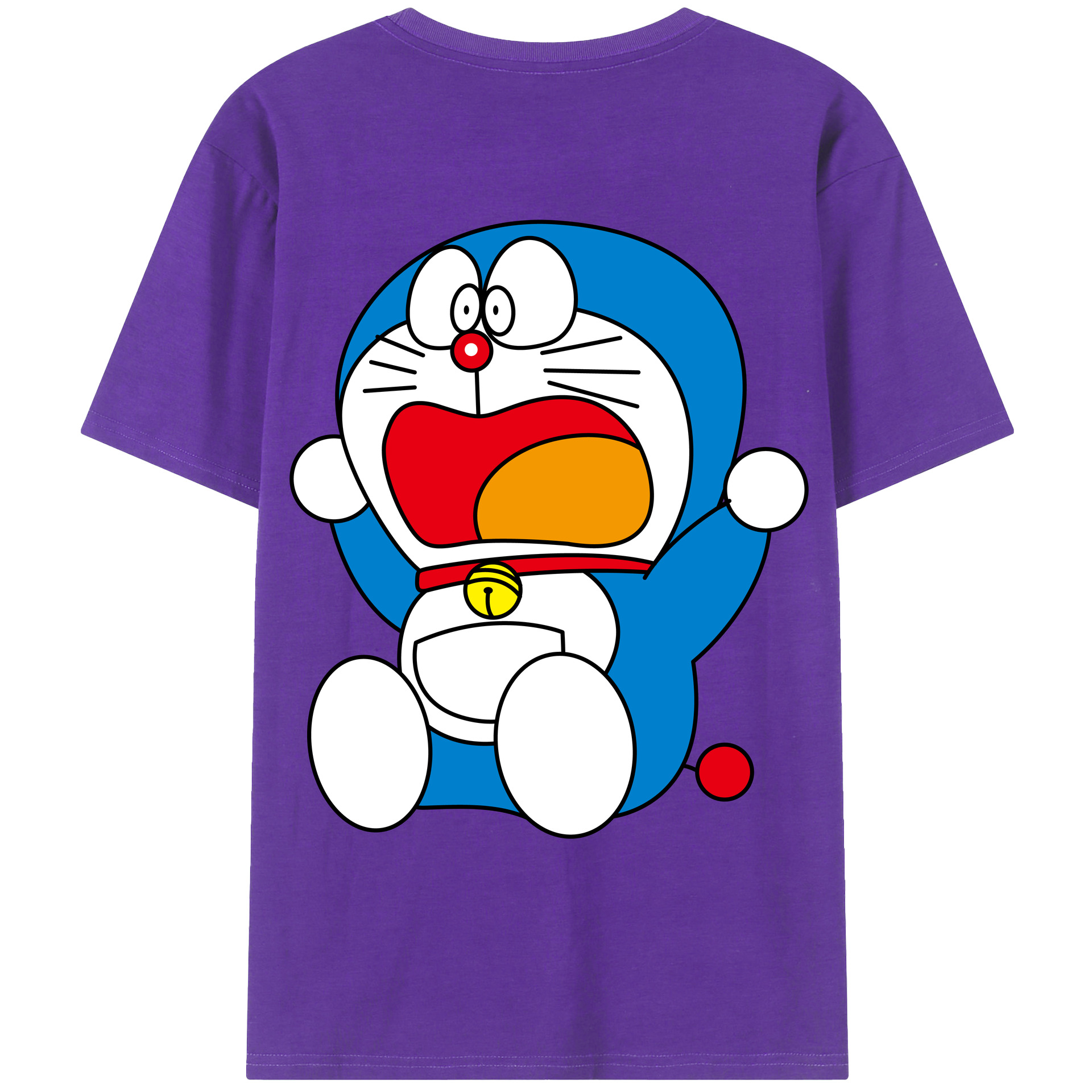 （画像用） ドラえもん Doraemon 綿100％ メンズ半袖Tシャツ（バックプリント） 通気性