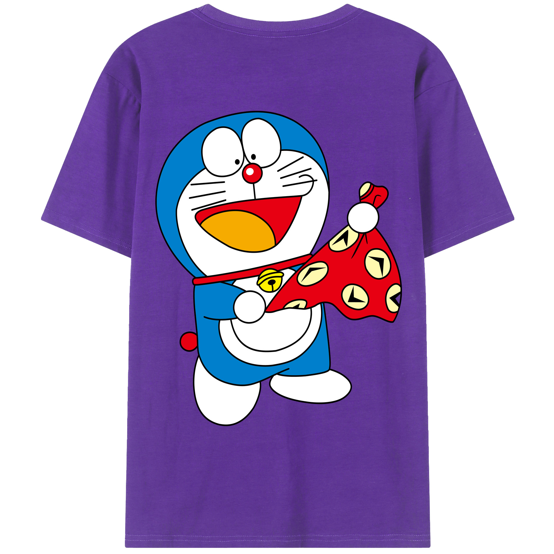 （画像用） ドラえもん Doraemon 綿100％ メンズ半袖Tシャツ（バックプリント） 通気性