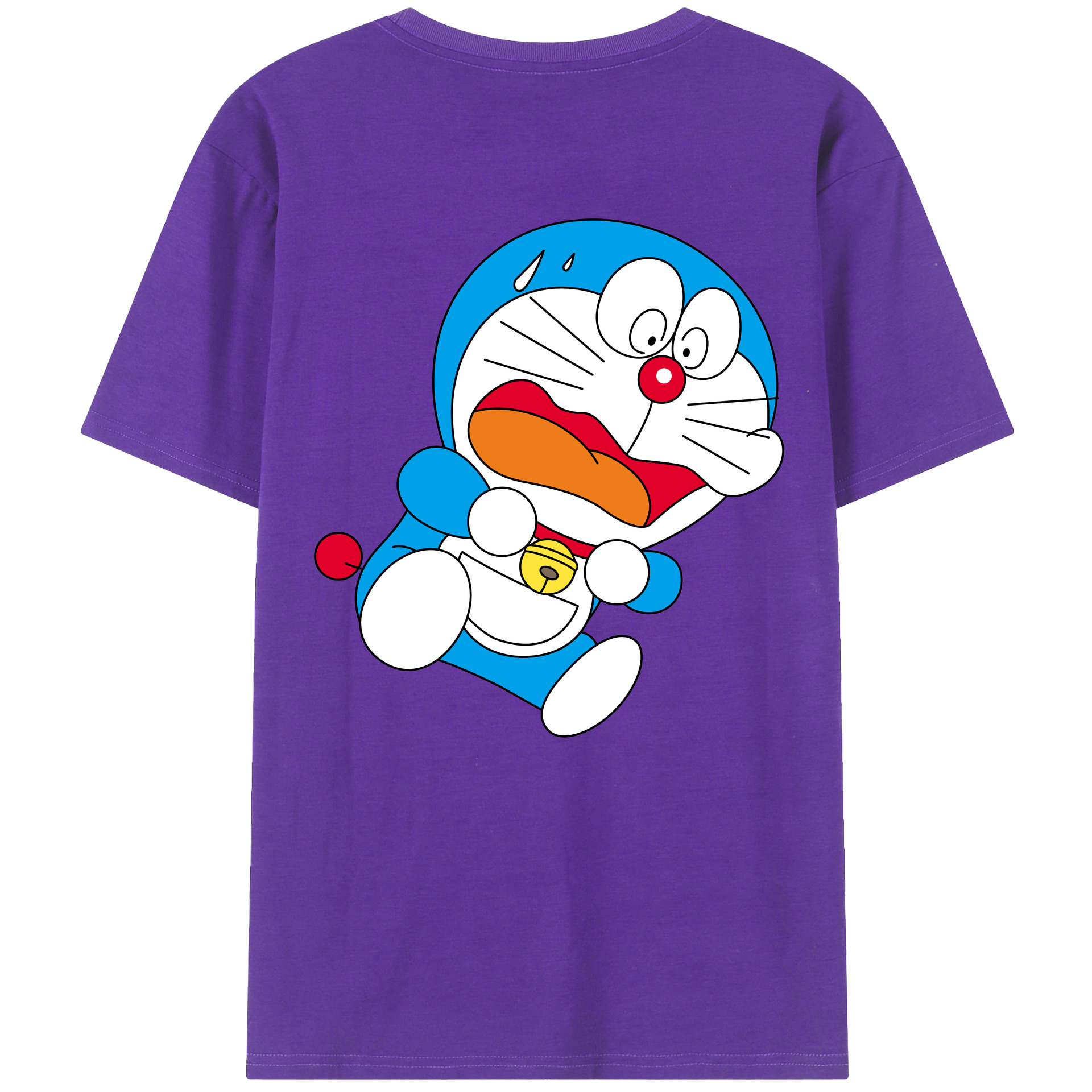 （画像用） ドラえもん Doraemon 綿100％ メンズ半袖Tシャツ（バックプリント） 通気性