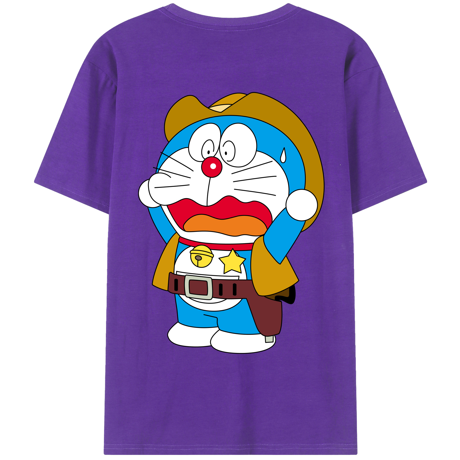 （画像用） ドラえもん Doraemon 綿100％ メンズ半袖Tシャツ（バックプリント） 通気性
