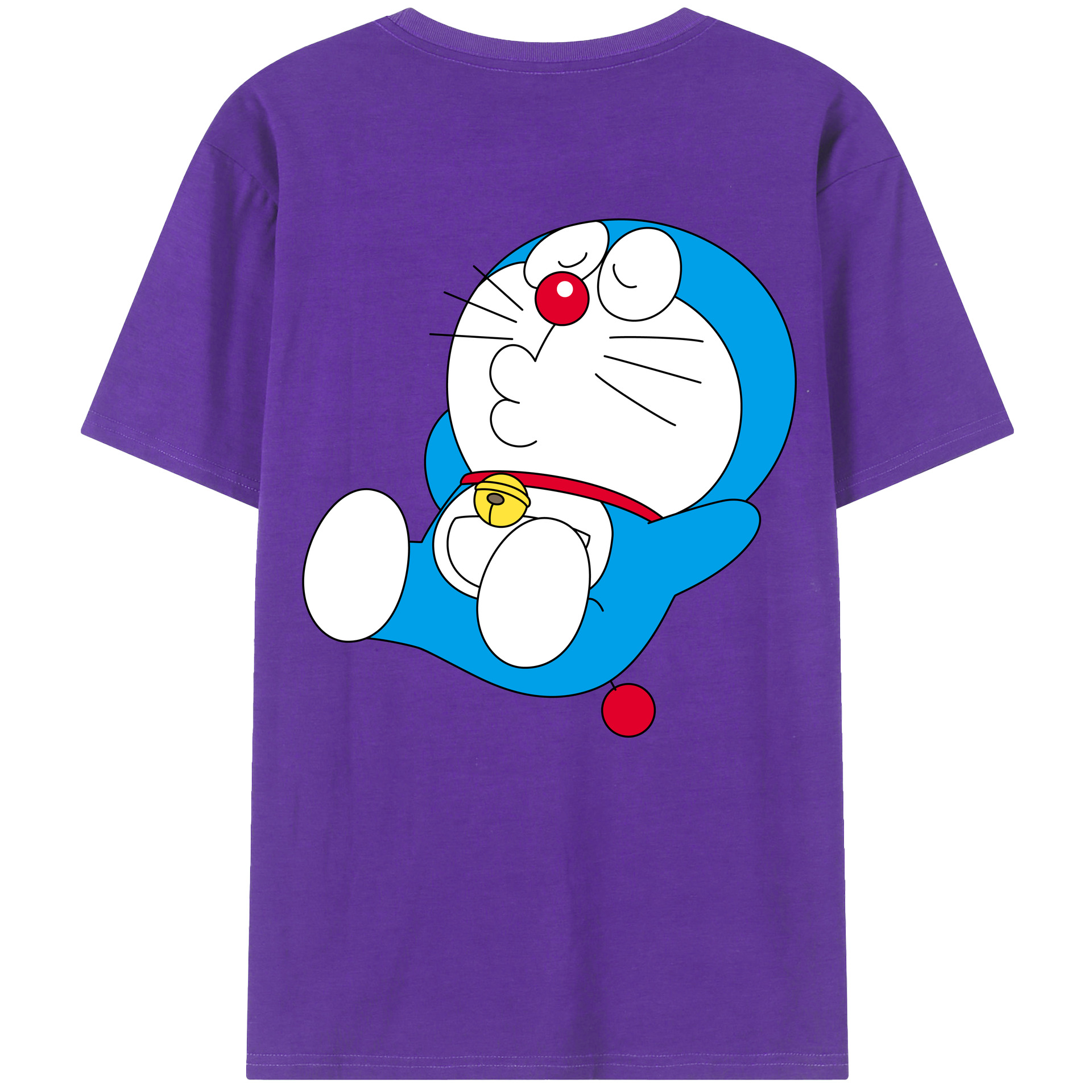 （画像用） ドラえもん Doraemon 綿100％ メンズ半袖Tシャツ（バックプリント） 通気性