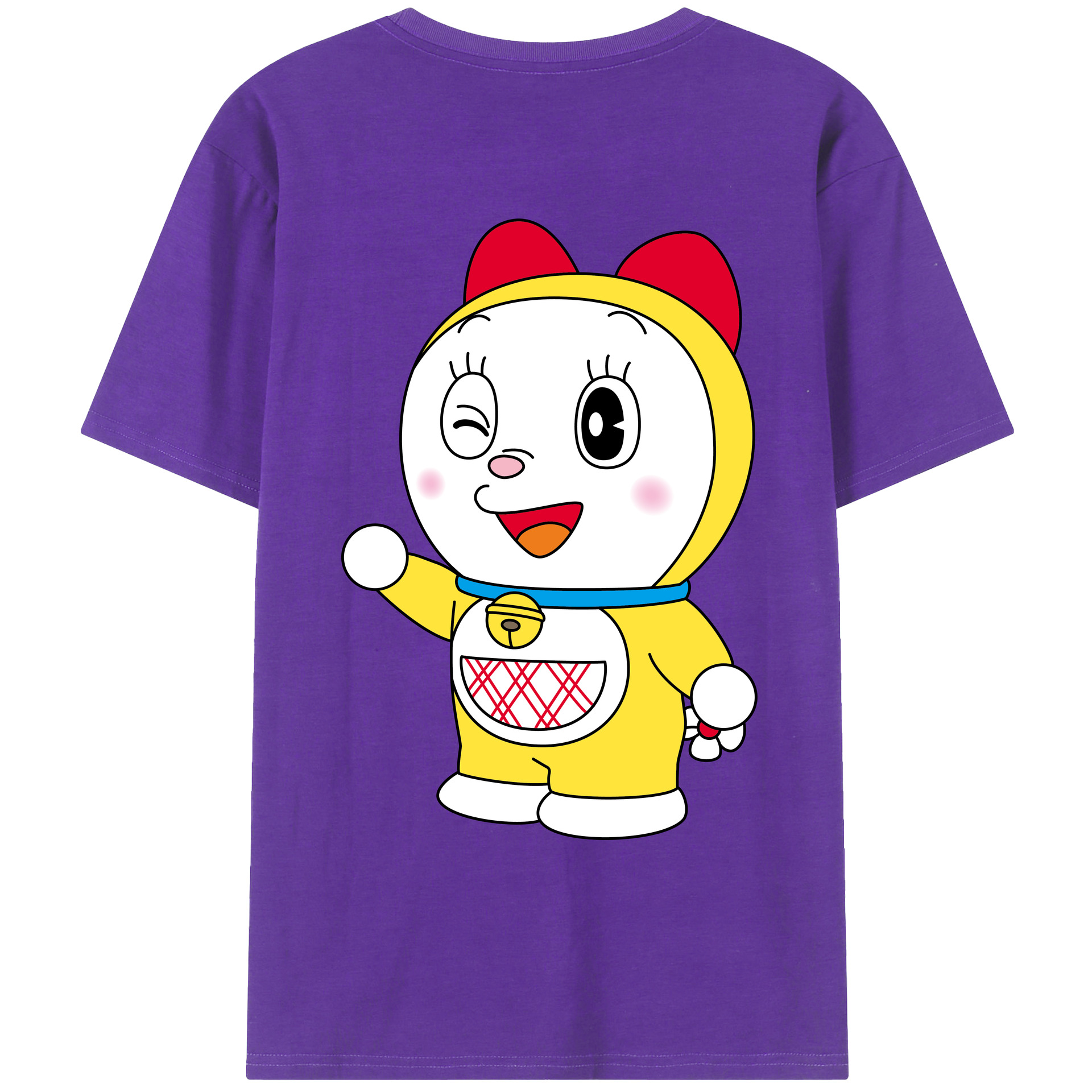 （画像用） ドラえもん ドラミ Doraemon Dorami 綿100％ メンズ半袖Tシャツ（バックプリント） 通気性
