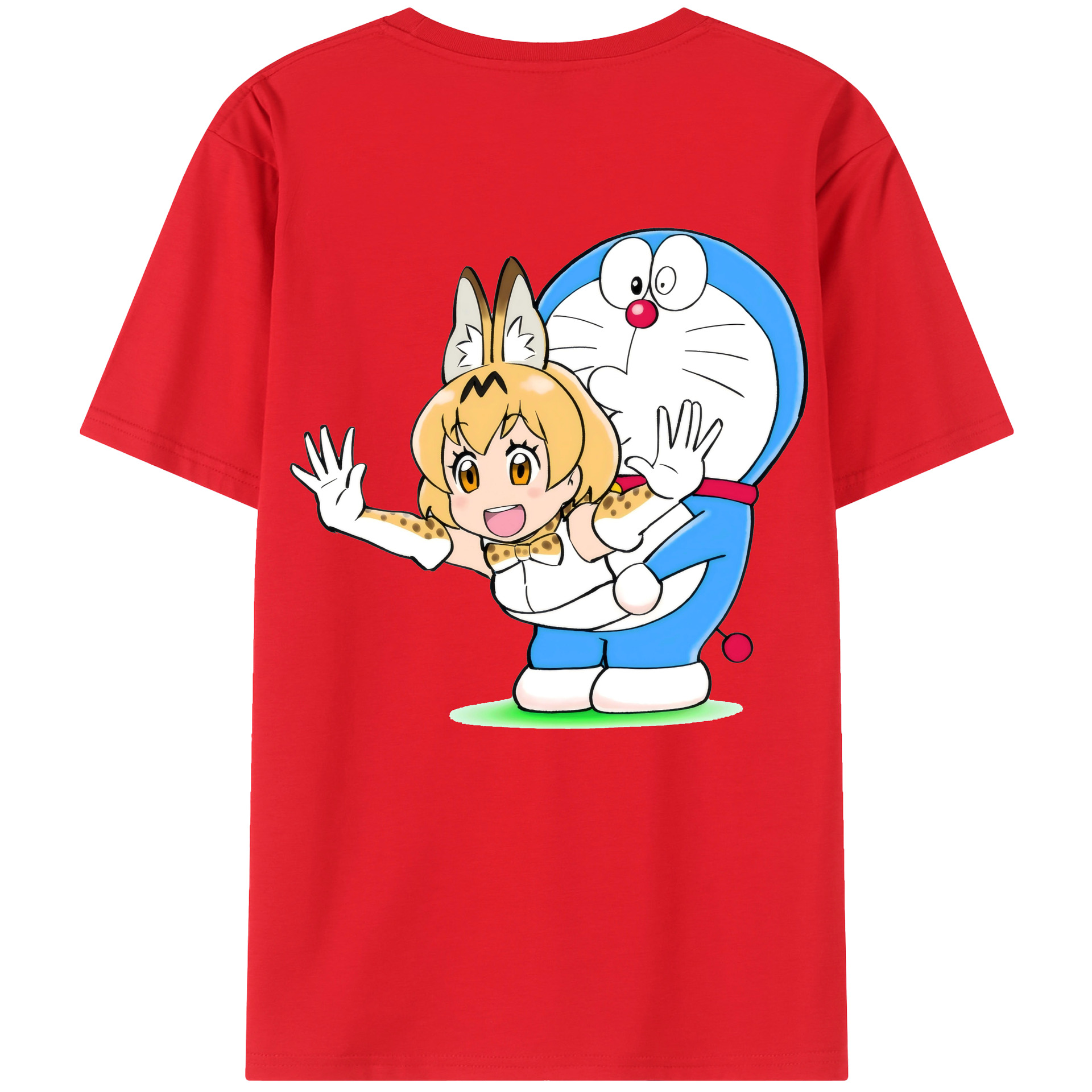 （画像用） ドラえもん Doraemon 綿100％ メンズ半袖Tシャツ（バックプリント） 通気性