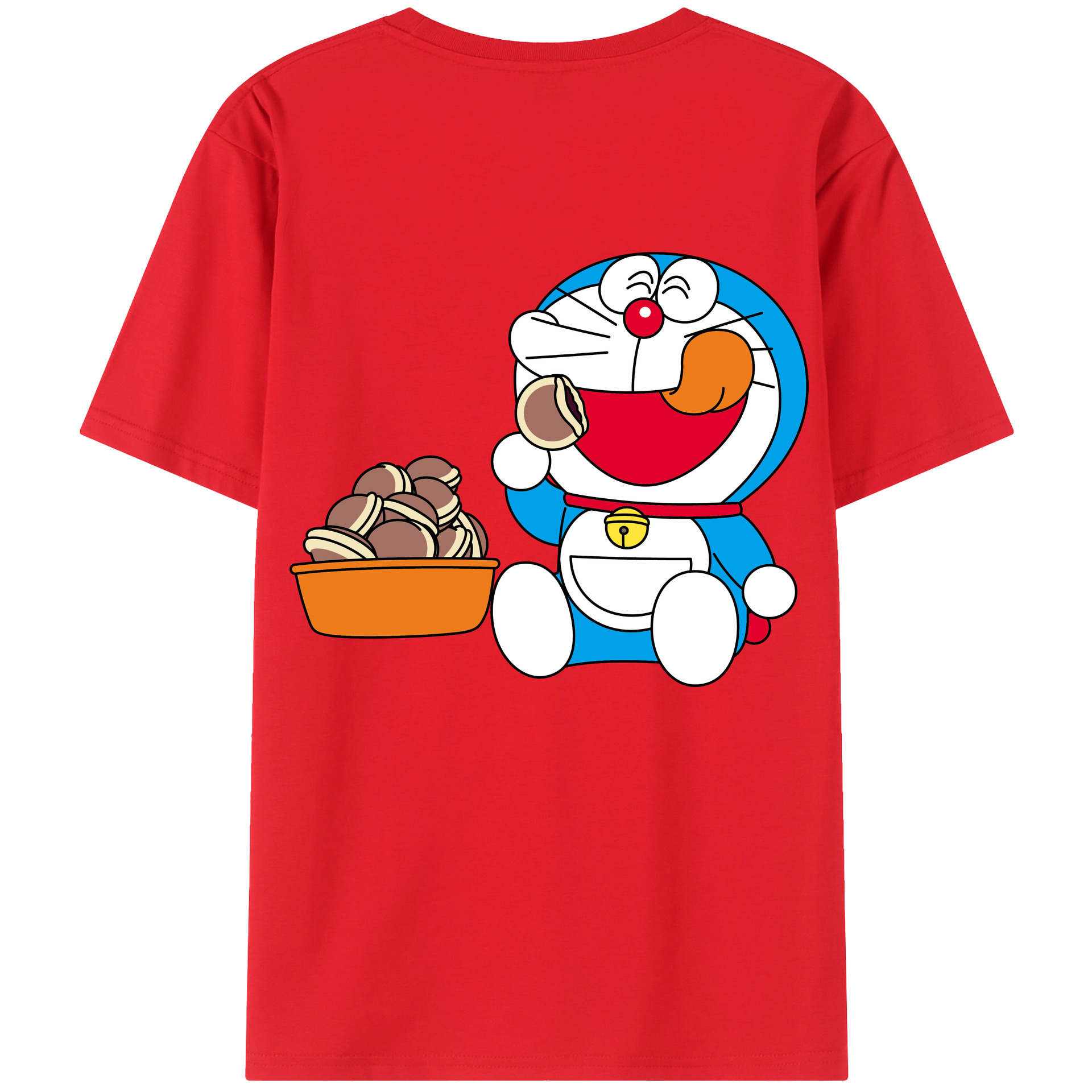 （画像用） ドラえもん Doraemon 綿100％ メンズ半袖Tシャツ（バックプリント） 通気性