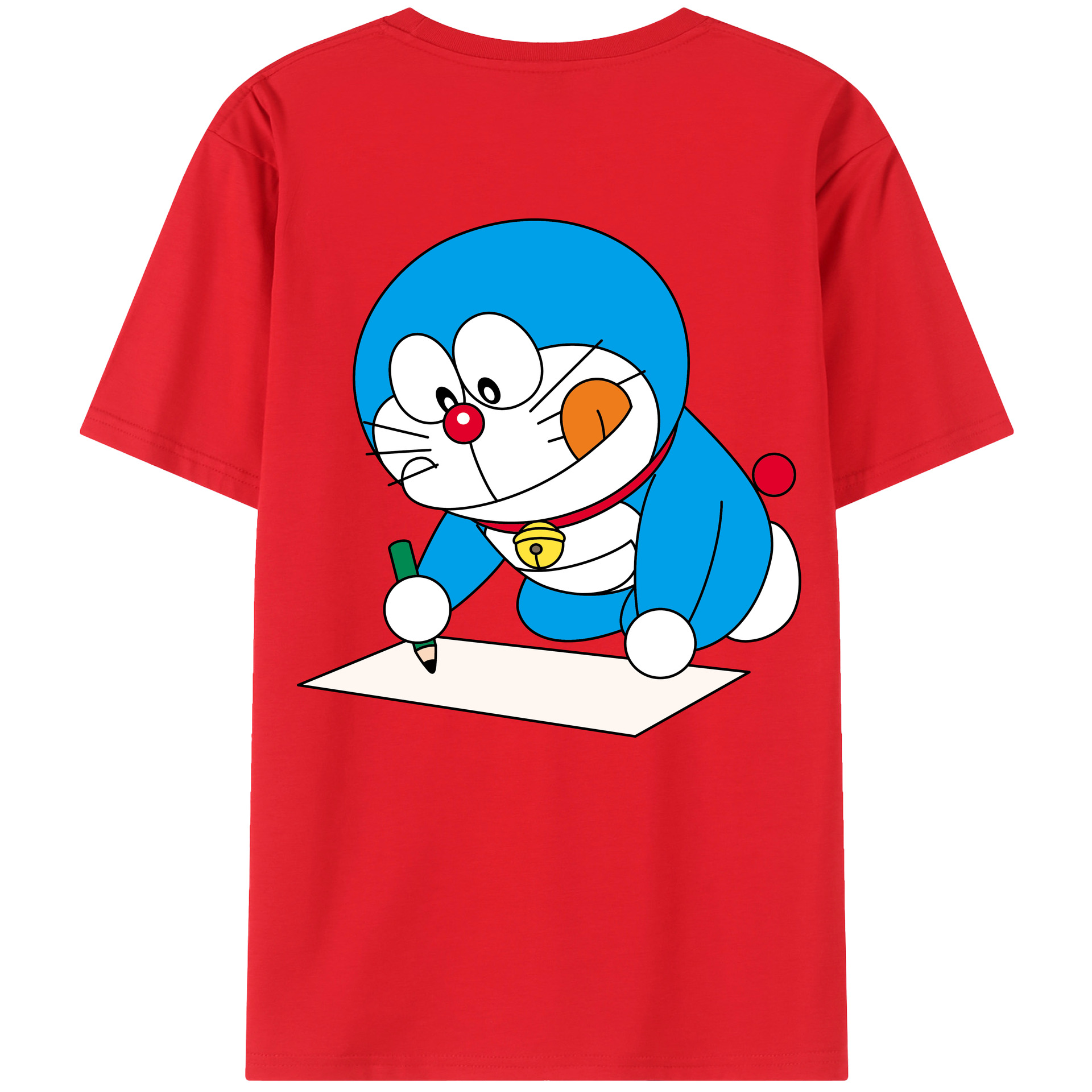 （画像用） ドラえもん Doraemon 綿100％ メンズ半袖Tシャツ（バックプリント） 通気性