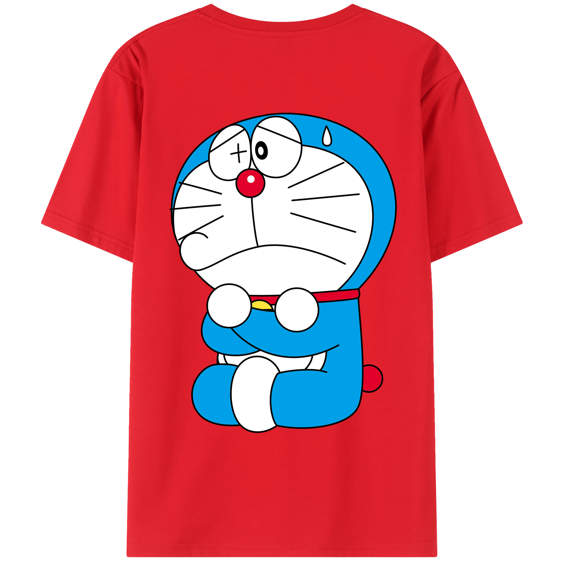 （画像用） ドラえもん Doraemon 綿100％ メンズ半袖Tシャツ（バックプリント） 通気性