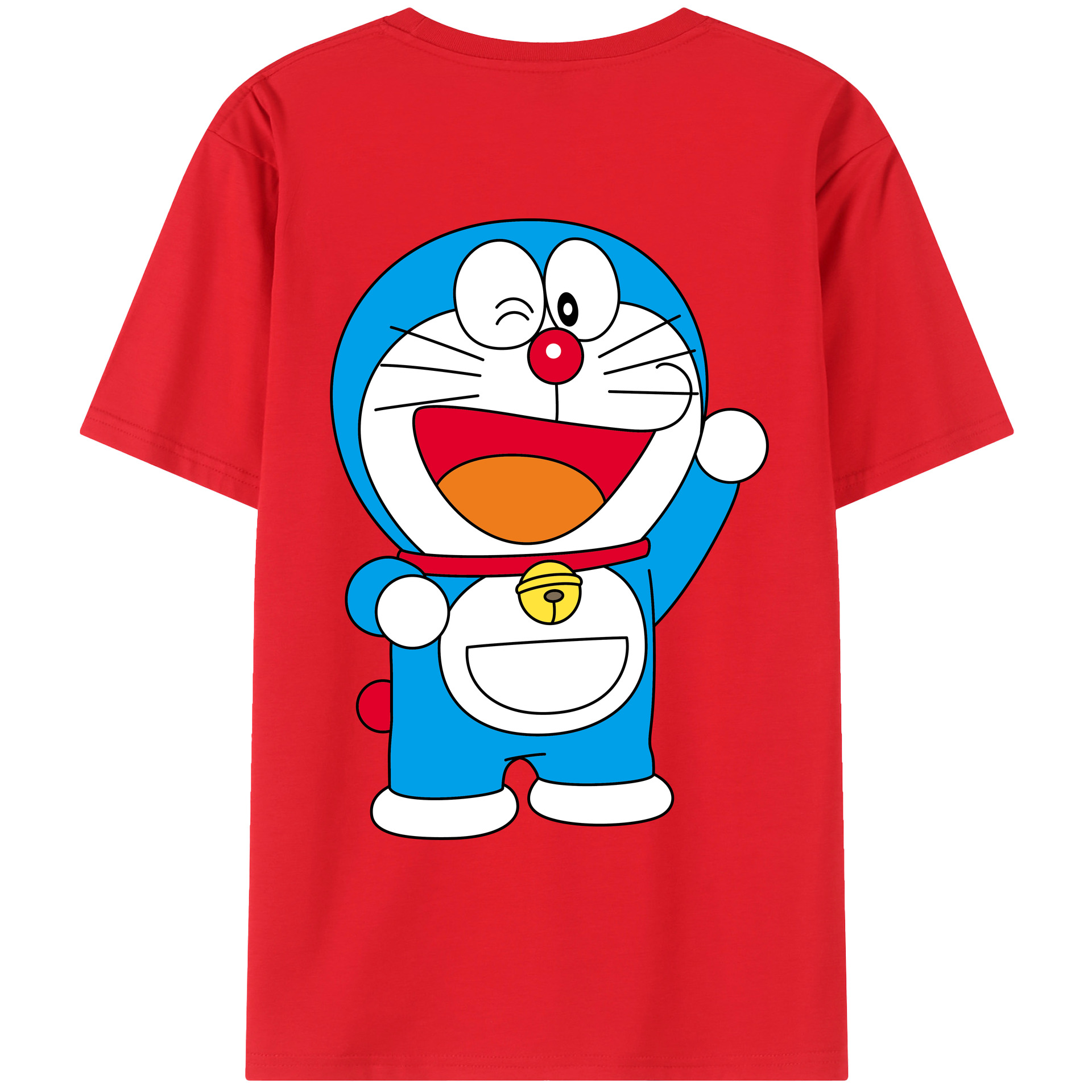 （画像用） ドラえもん Doraemon 綿100％ メンズ半袖Tシャツ（バックプリント） 通気性