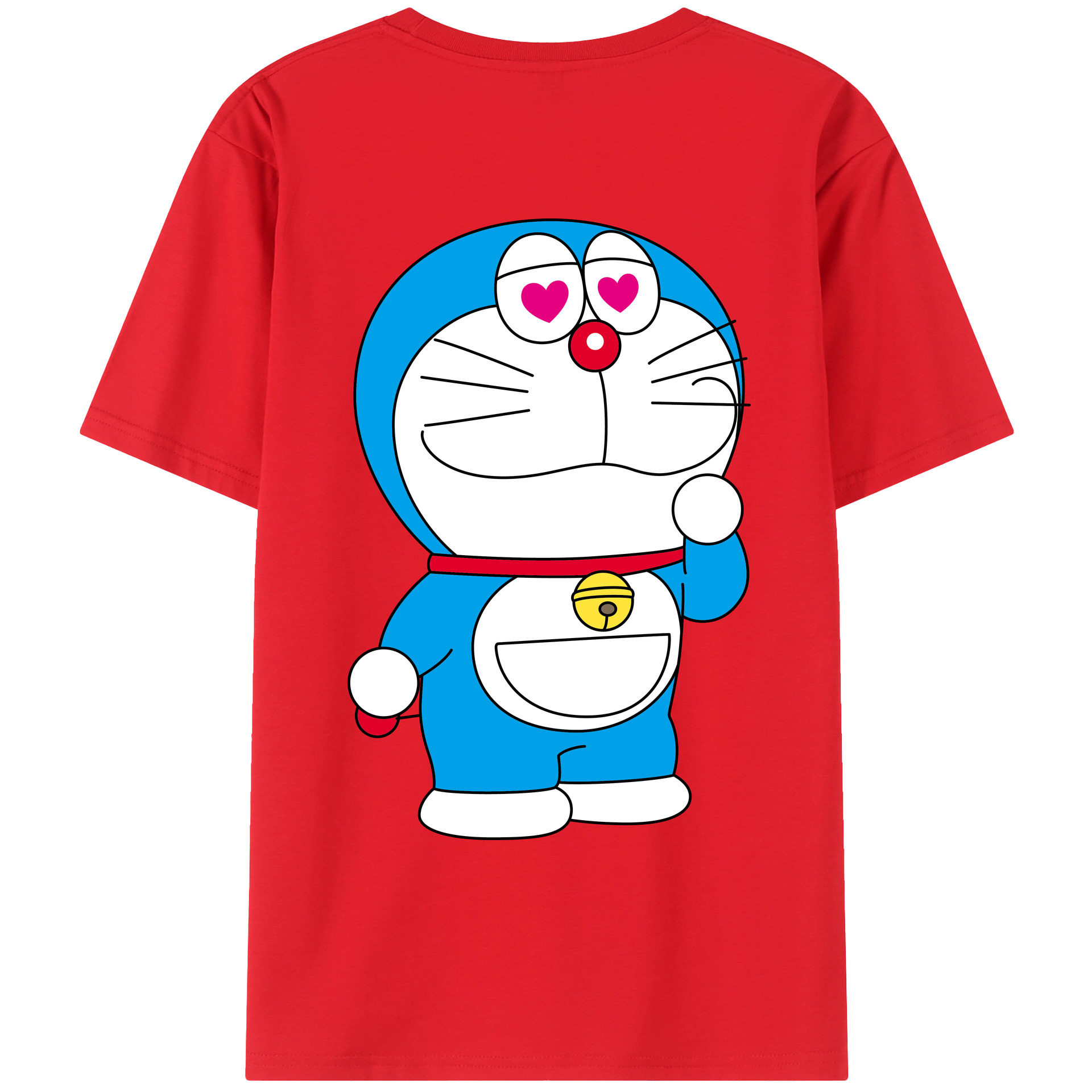 （画像用） ドラえもん Doraemon 綿100％ メンズ半袖Tシャツ（バックプリント） 通気性