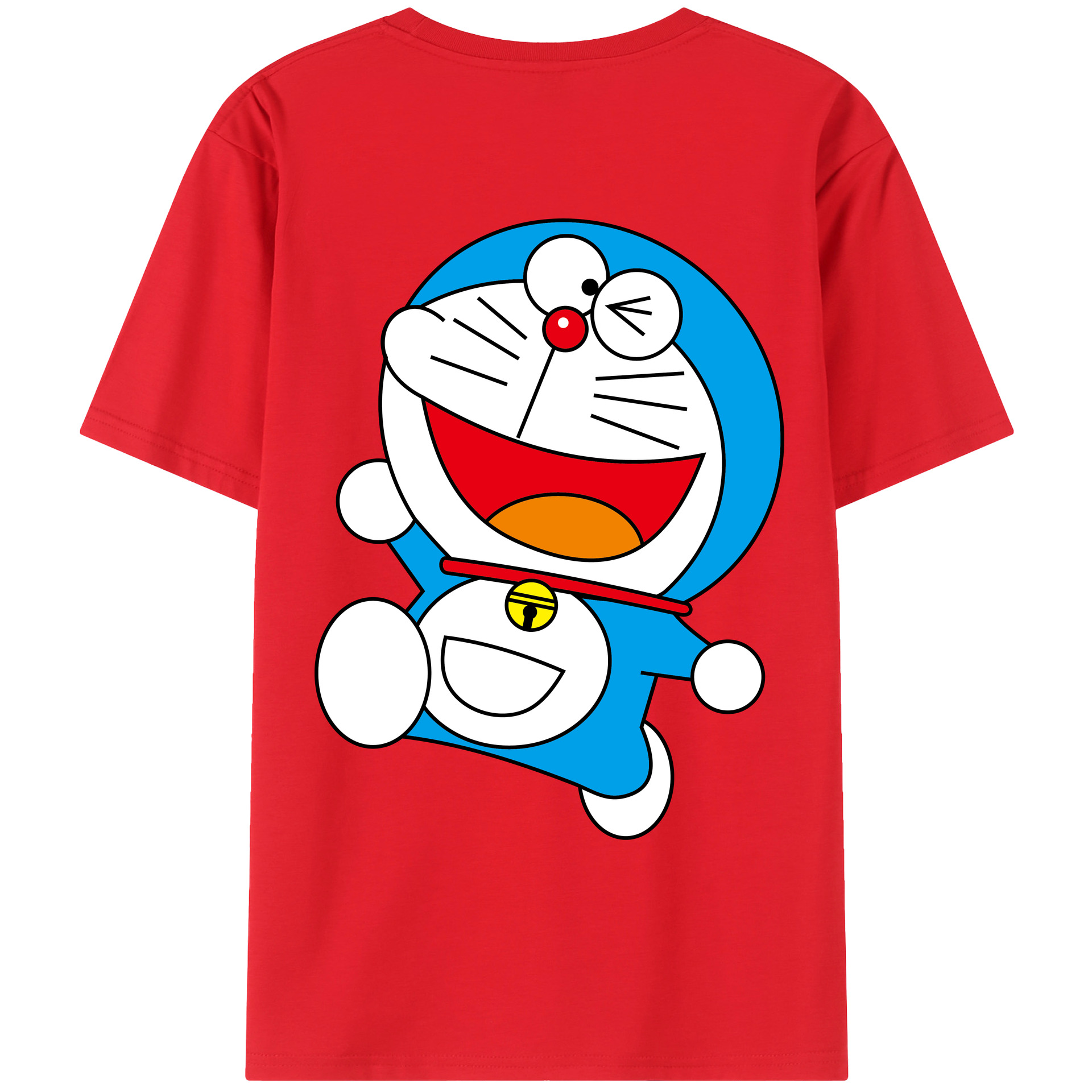 （画像用） ドラえもん Doraemon 綿100％ メンズ半袖Tシャツ（バックプリント） 通気性