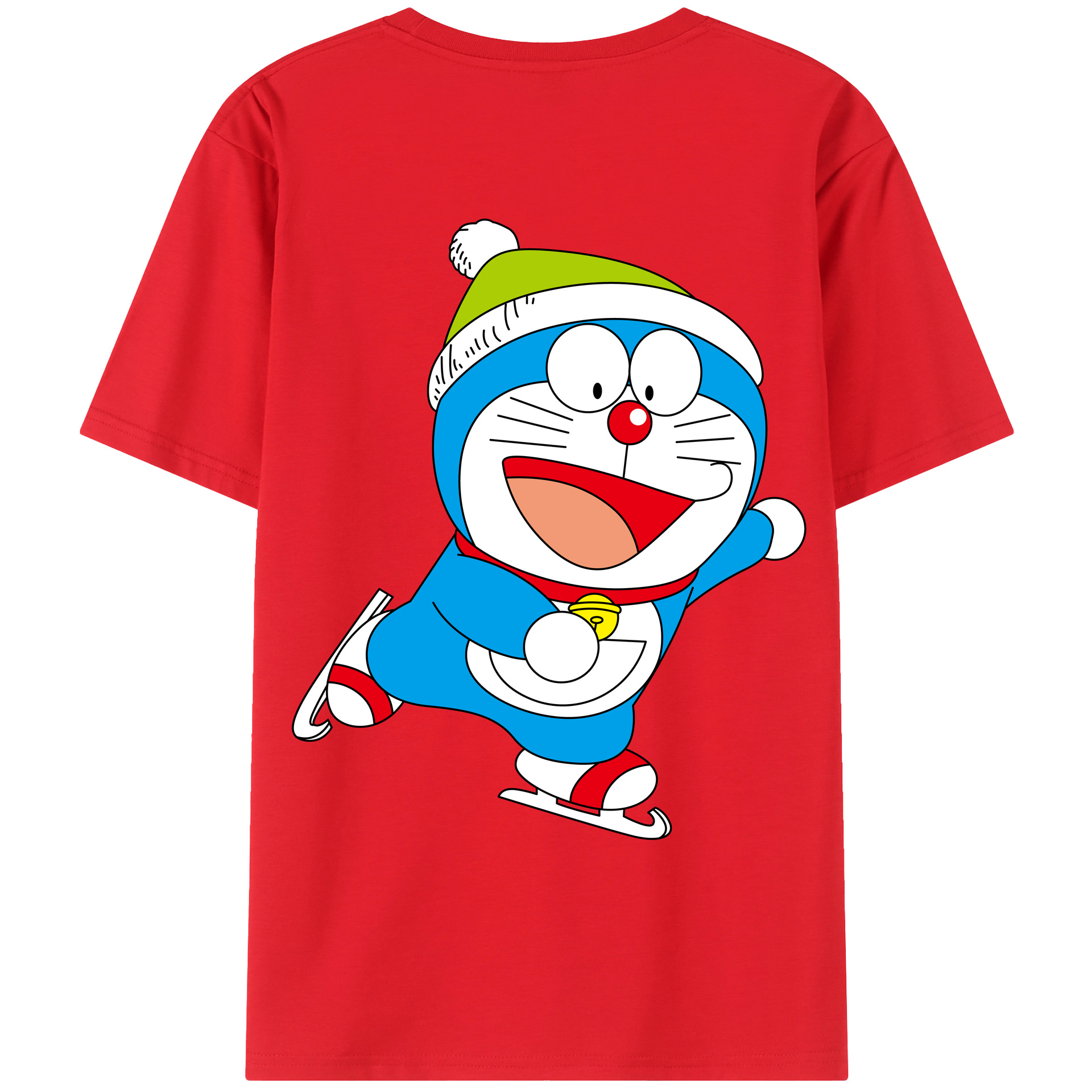 （画像用） ドラえもん Doraemon 綿100％ メンズ半袖Tシャツ（バックプリント） 通気性