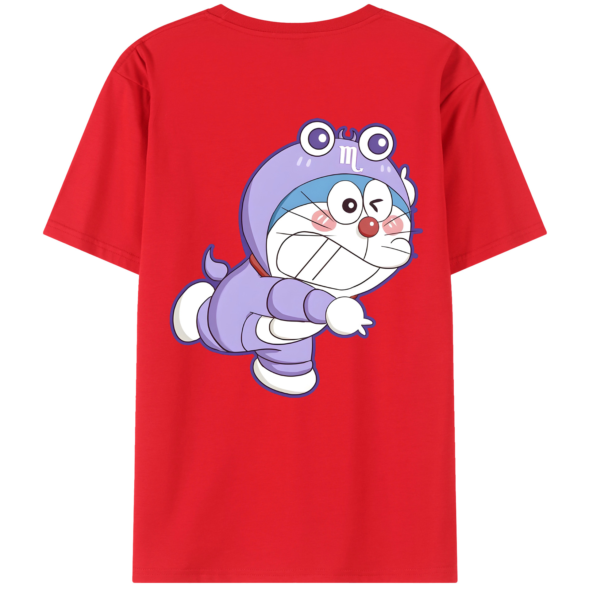 （画像用） ドラえもん Doraemon 綿100％ メンズ半袖Tシャツ（バックプリント） 通気性